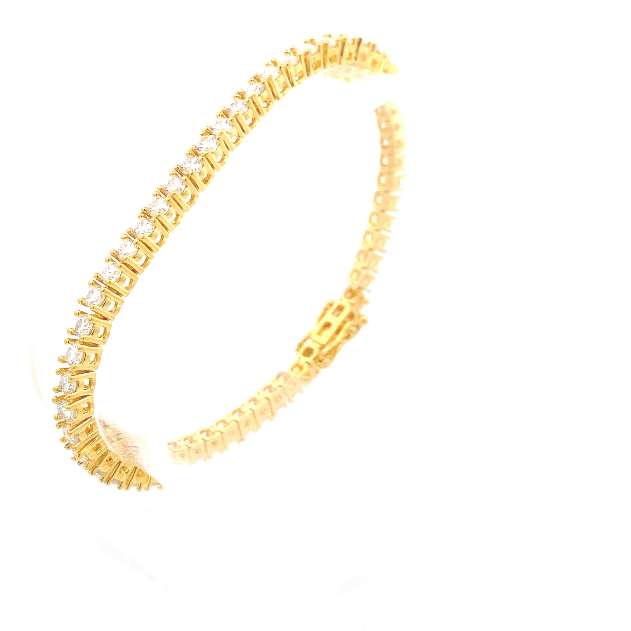 Yellow Gold-Plated 4-1/2CT. Moissanite Tennis Bracelet