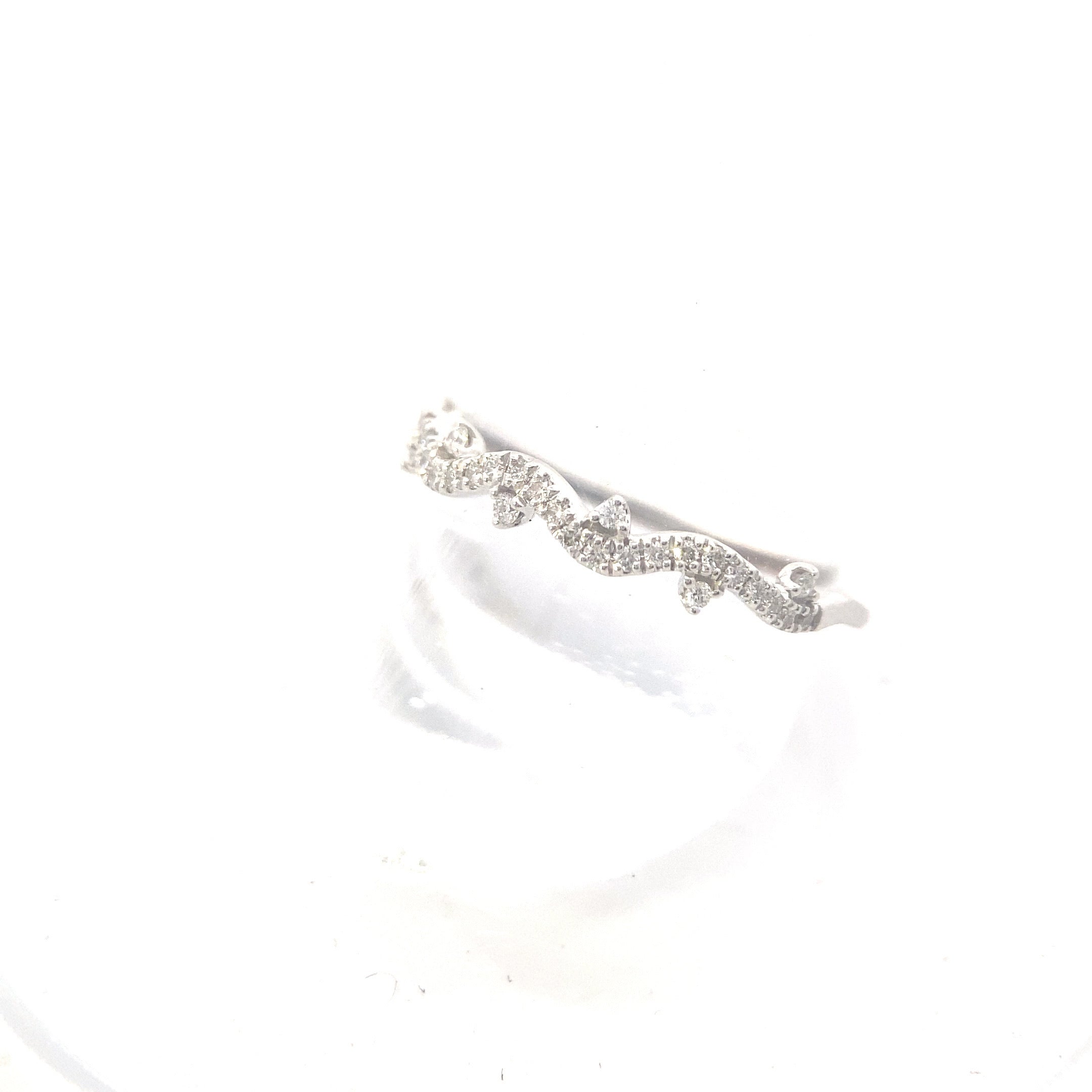 14K White Gold 1/10CT. Lab-Grown Diamond Wedding Band