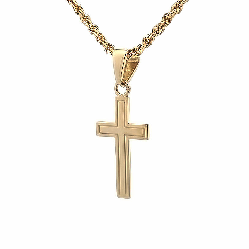 10K Yellow Gold Cross Pendant Without Chain