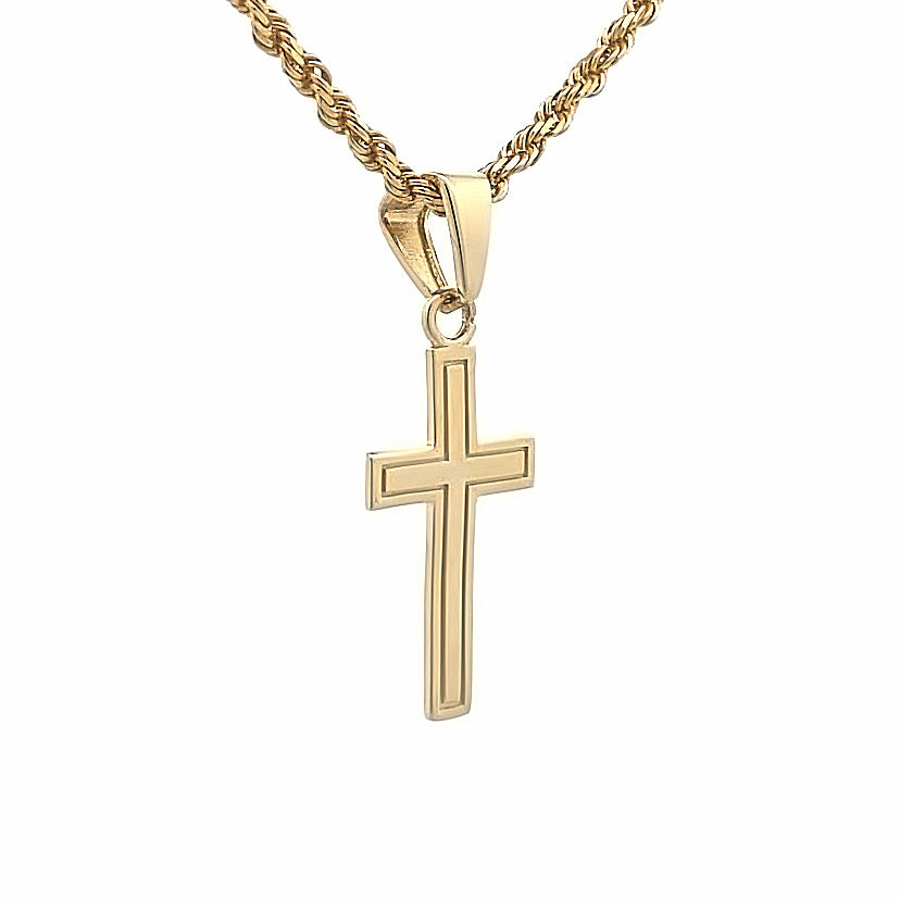 10K Yellow Gold Cross Pendant Without Chain