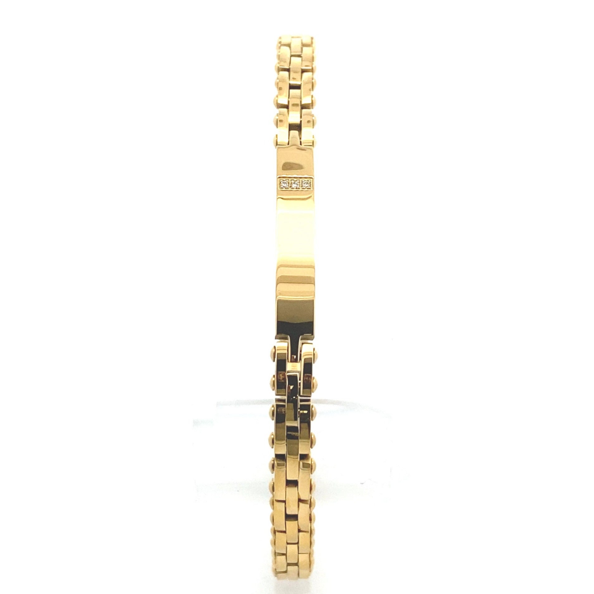 INOX 18K Yellow Gold-Plated & Lab Grown Diamond Trim Tennis Bracelet