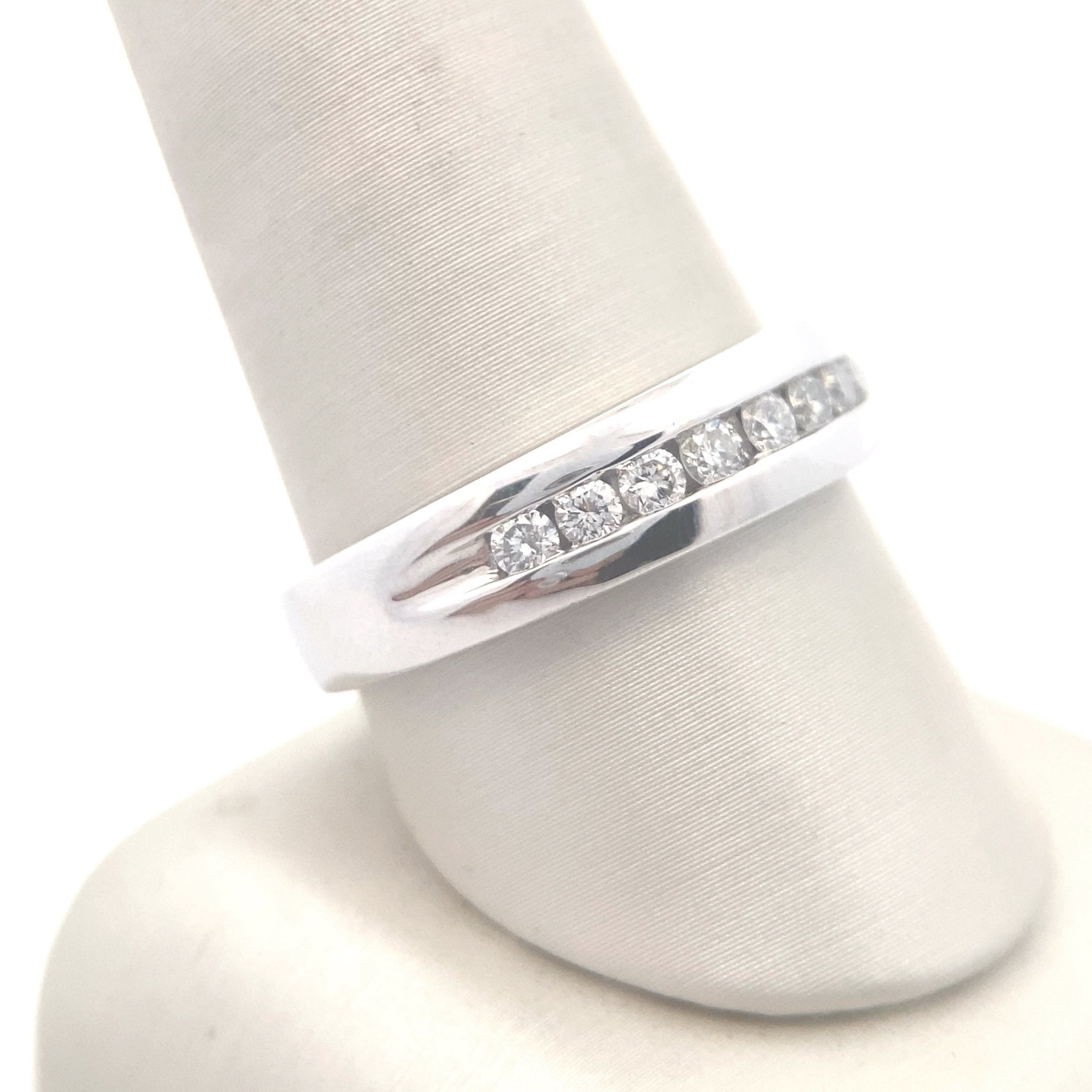 10K White Gold 1/2CT. Men's Diamond Channel-Set Wedding Band