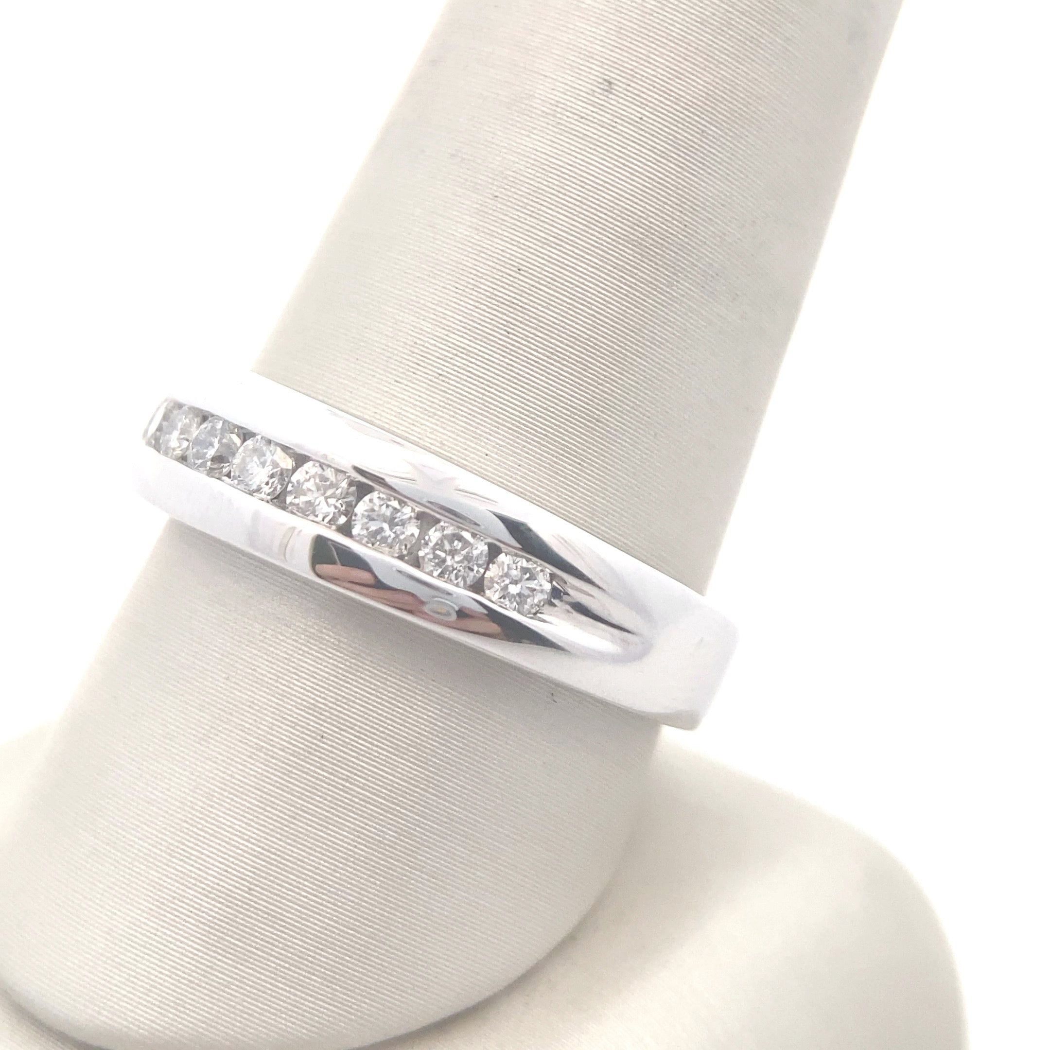 10K White Gold 1/2CT. Men's Diamond Channel-Set Wedding Band