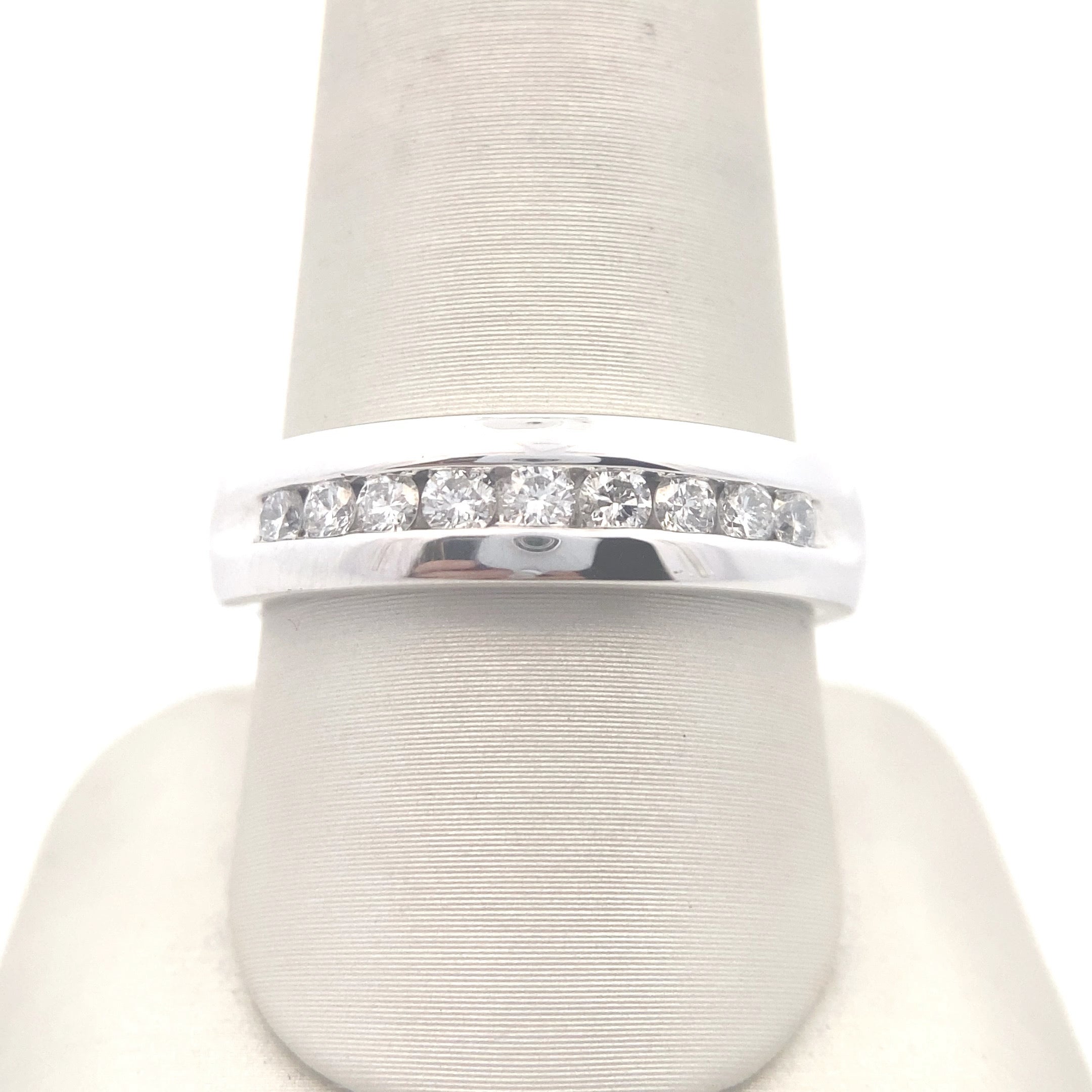 10K White Gold 1/2CT. Men's Diamond Channel-Set Wedding Band