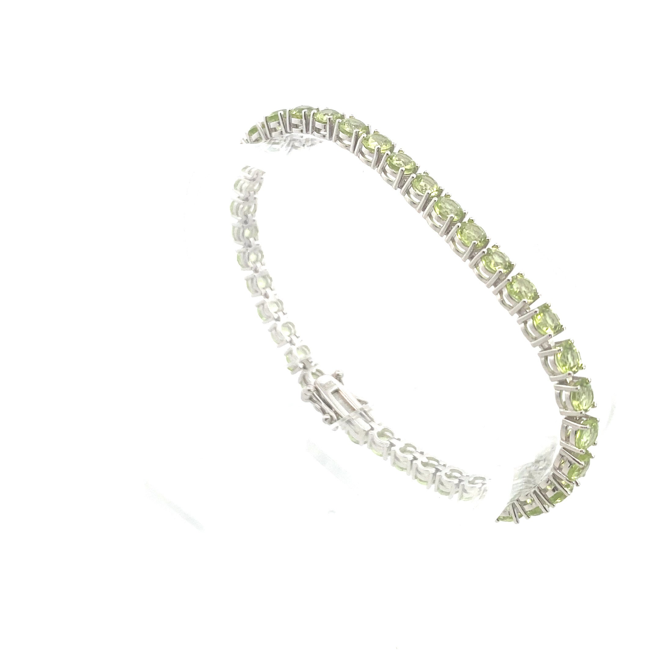 Sterling Silver 10CT. Peridot Tennis Bracelet