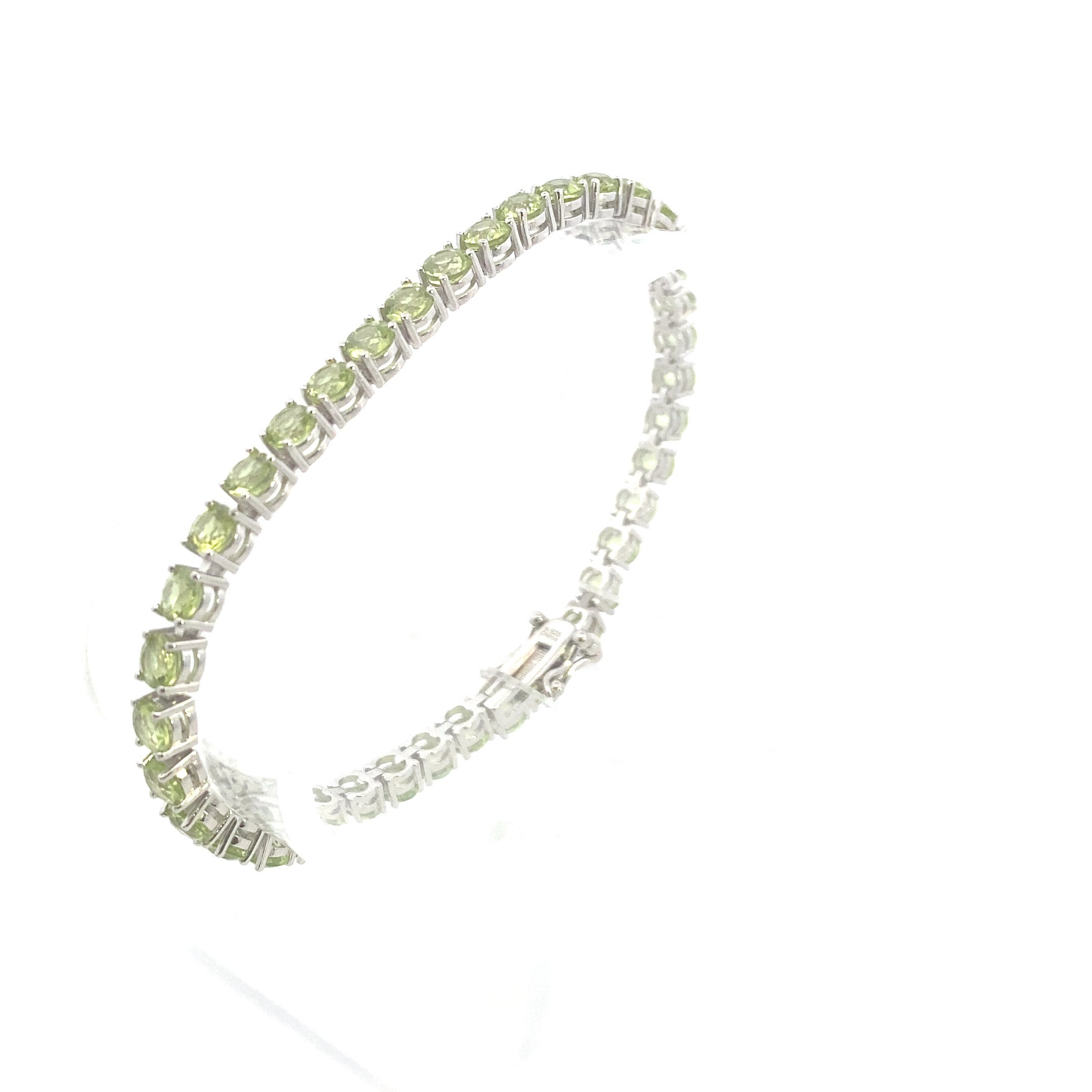 Sterling Silver 10CT. Peridot Tennis Bracelet