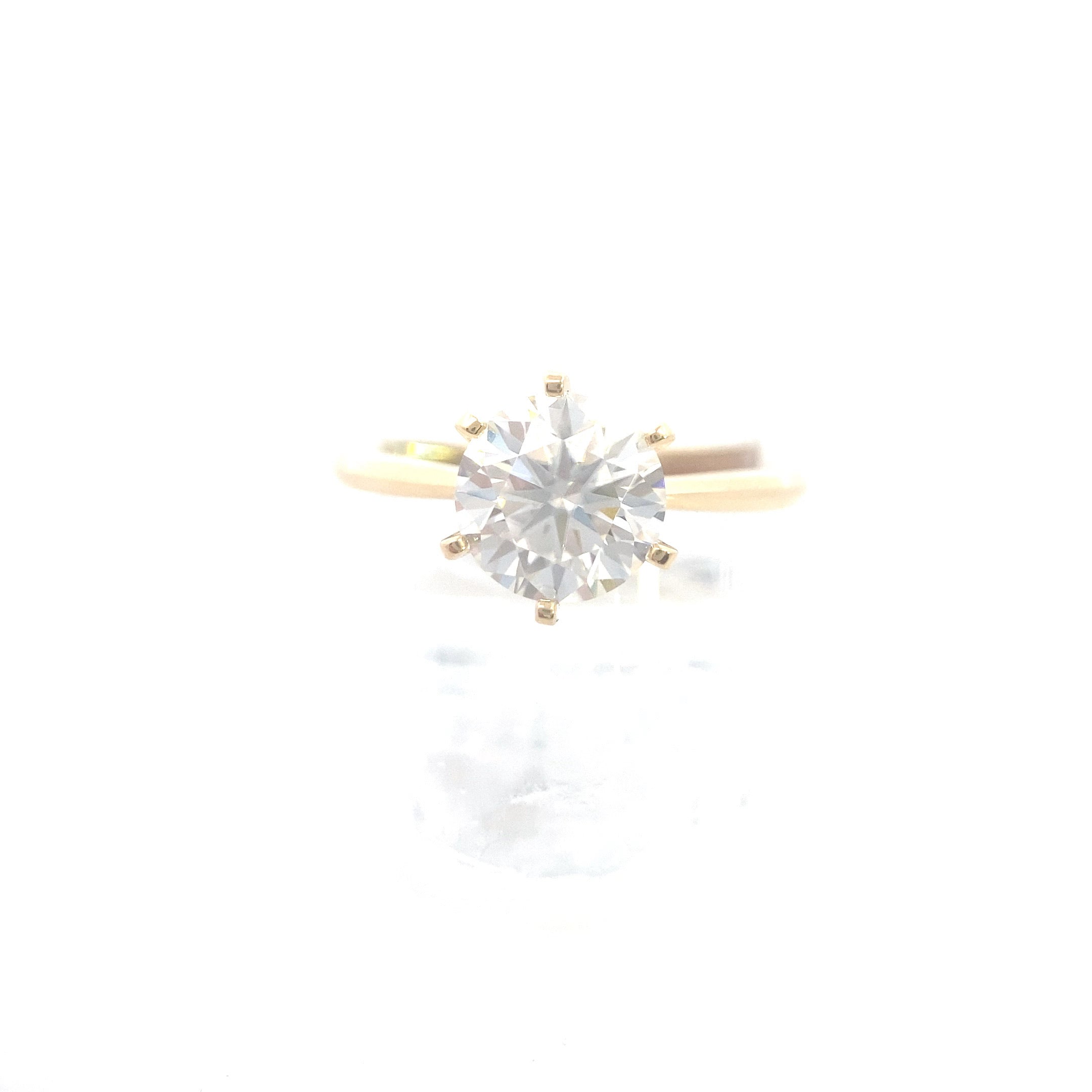 14K Yellow Gold 2CT. Brilliant-Cut Moissanite Engagement Ring
