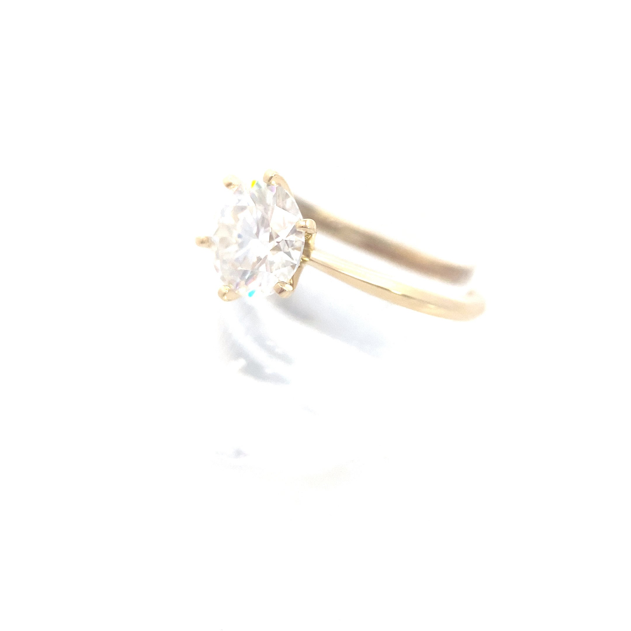 14K Yellow Gold 2CT. Brilliant-Cut Moissanite Engagement Ring