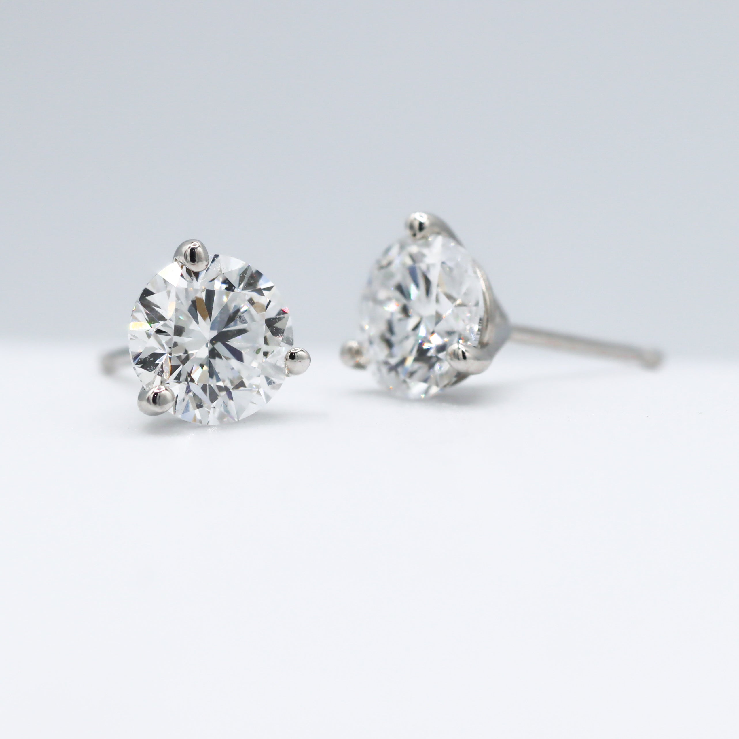14K White Gold 2CT. Lab-Grown Diamond Stud Earrings