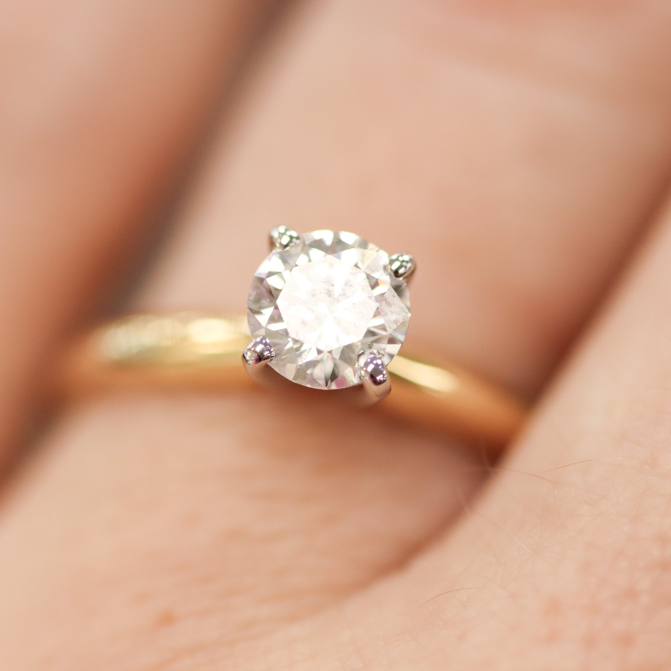 14K Yellow Gold 2/3CT. Round Lab-Grown Diamond Solitaire Ring