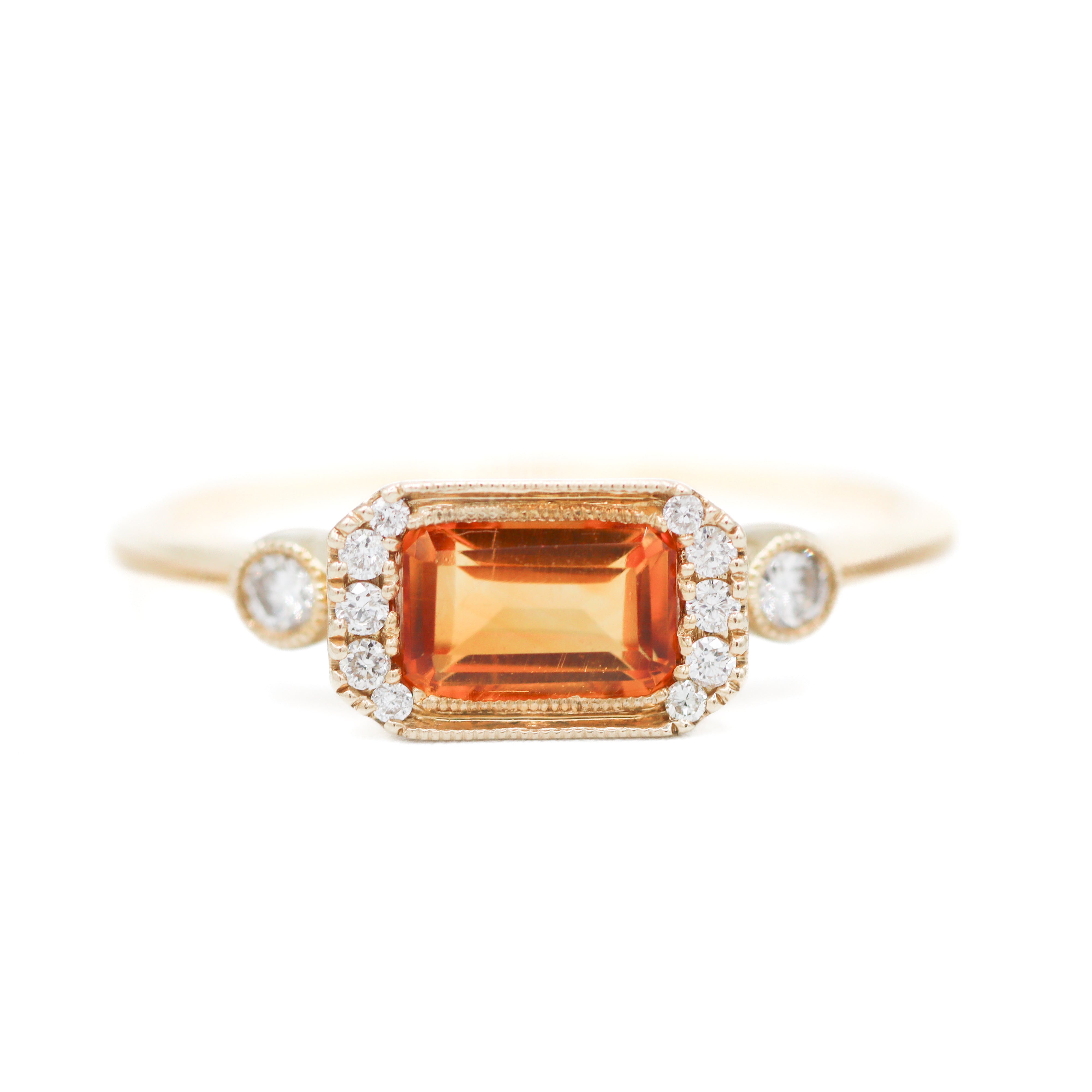 10K Yellow Gold Citrine & 1/10 CTW. Diamond Fashion Ring