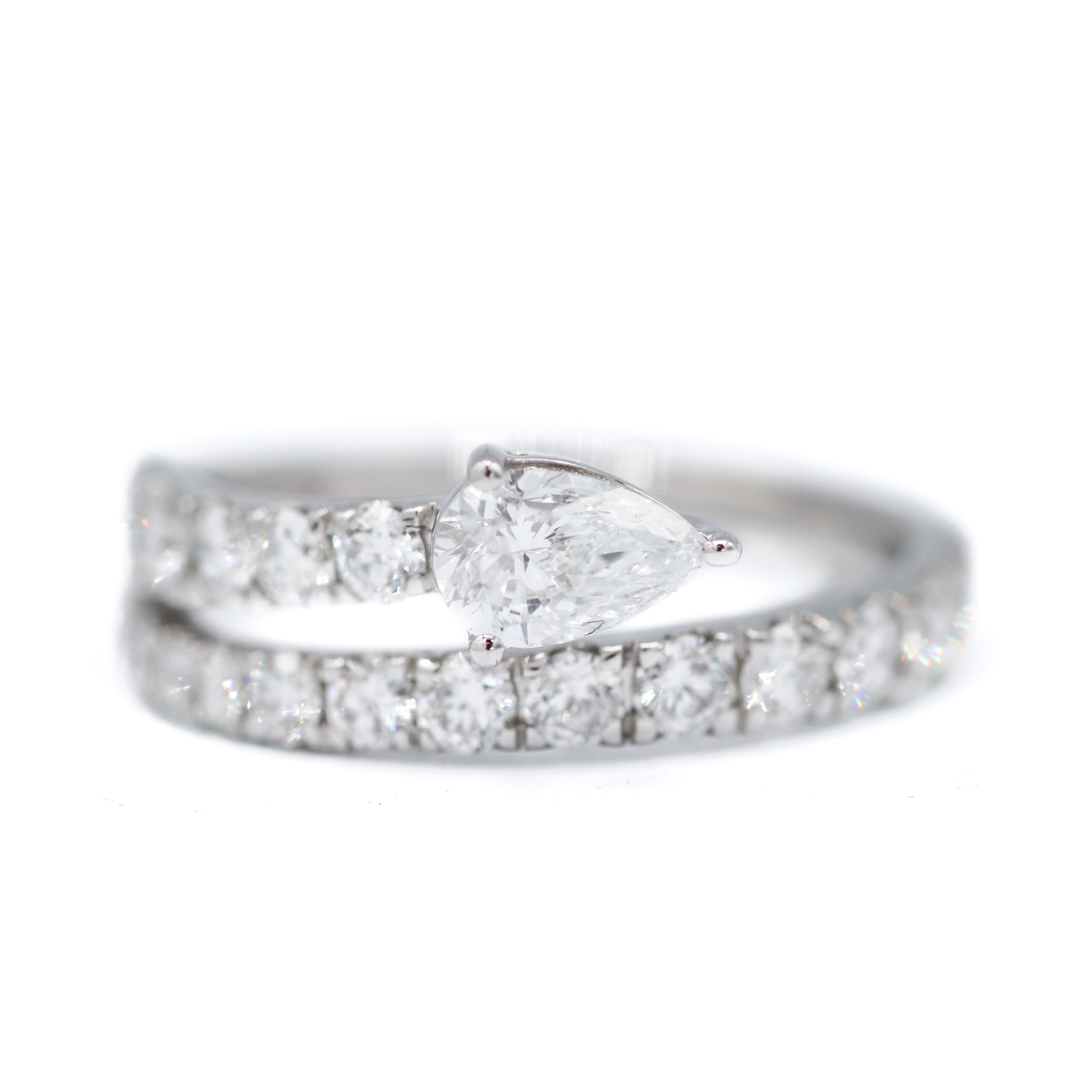 14K White Gold 1.5CTW. Lab-Grown Diamond Snake Inspired Ring