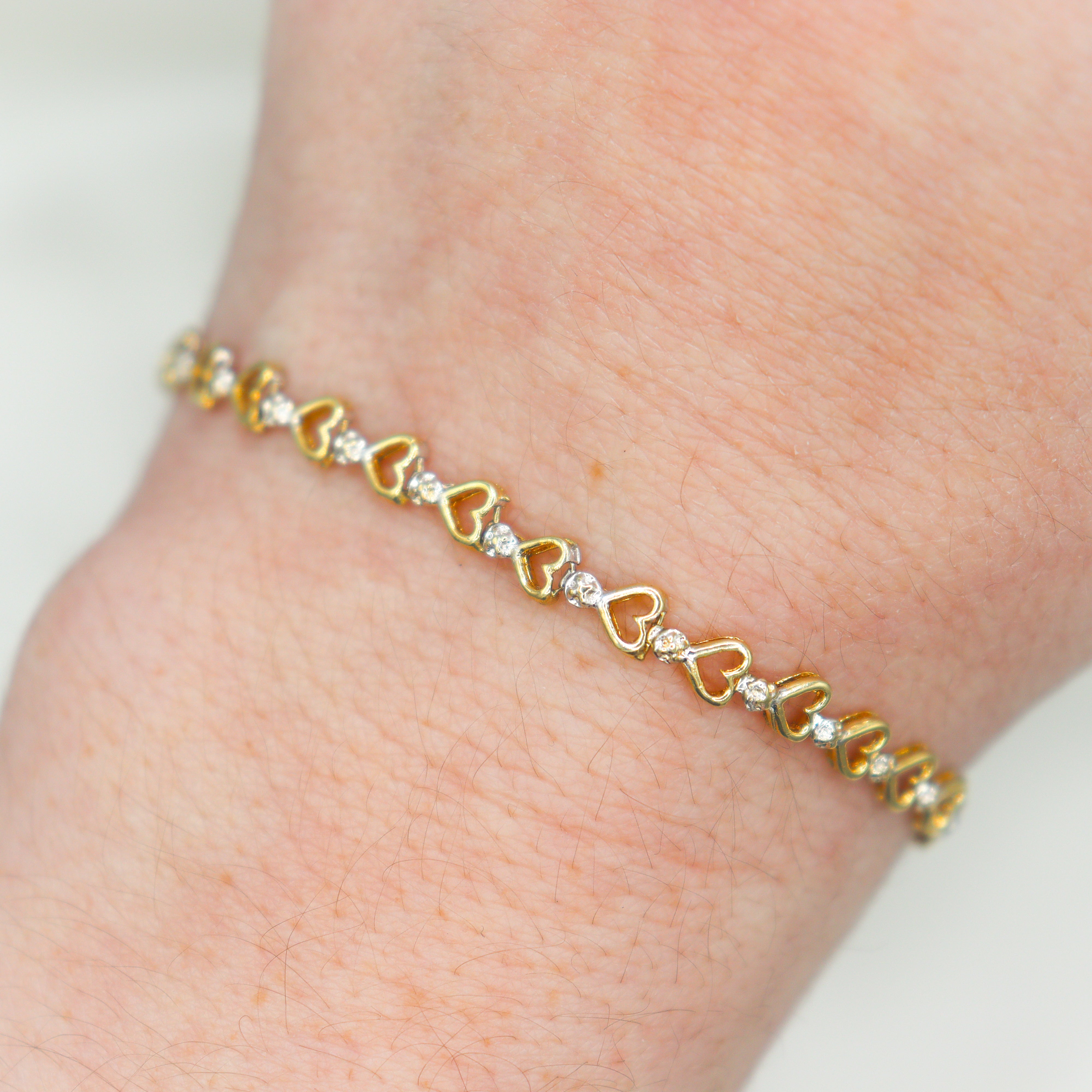 Estate 14k Yellow Gold Heart Bracelet