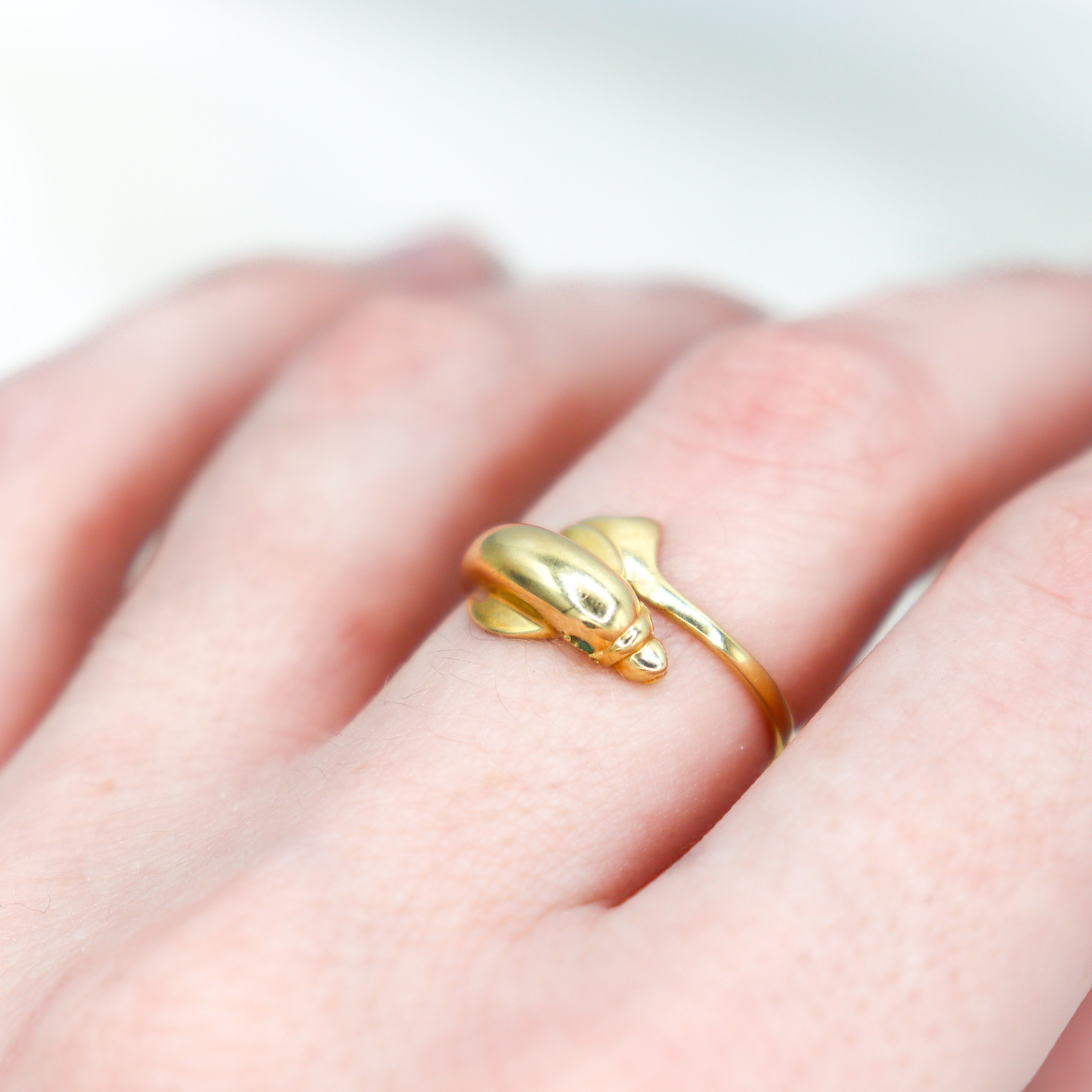 Estate 14k yellow gold  Dolphin Ring