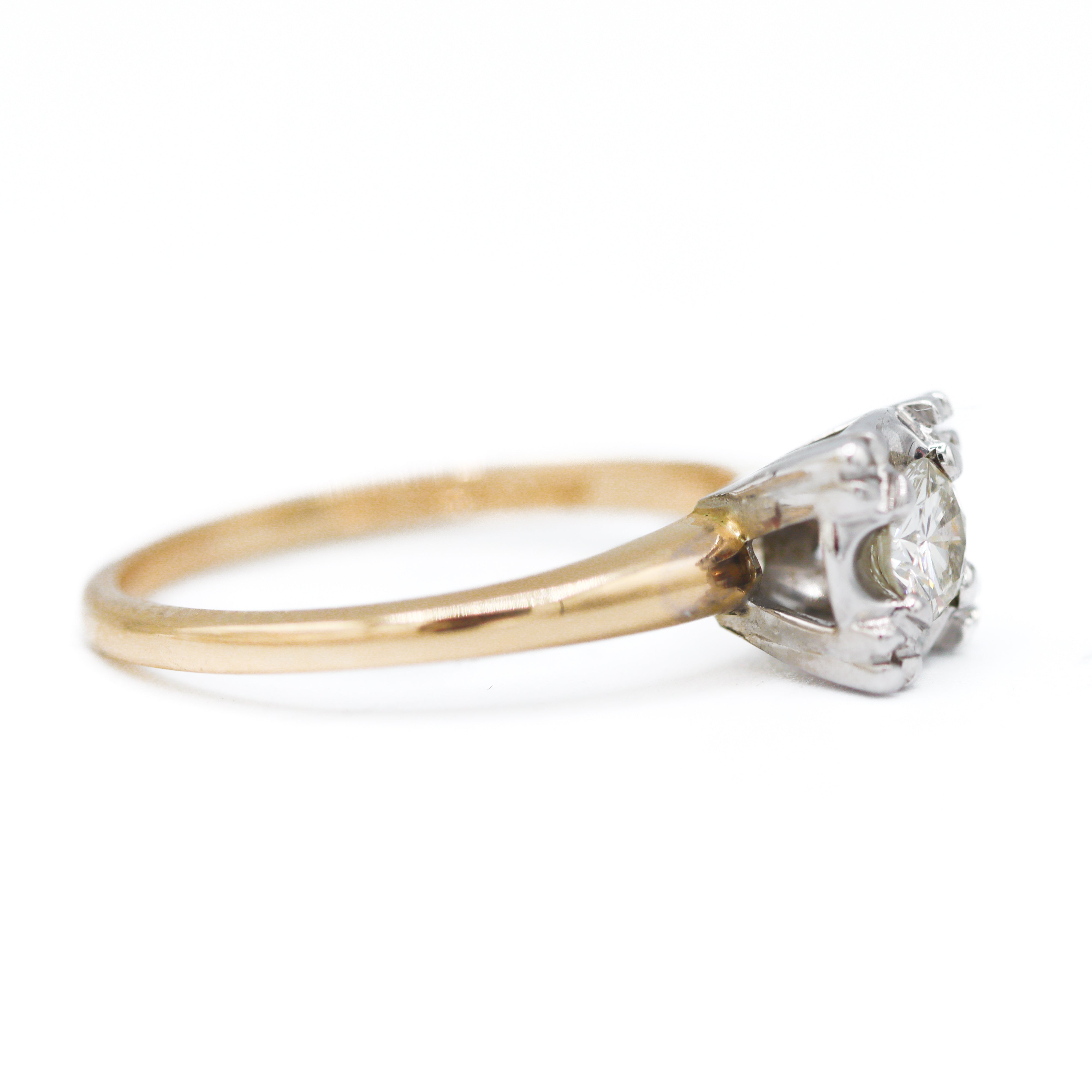 Estate Collection: 14K Two Tone 1/4CT. Illusion-Set Round Diamond Engagement Ring