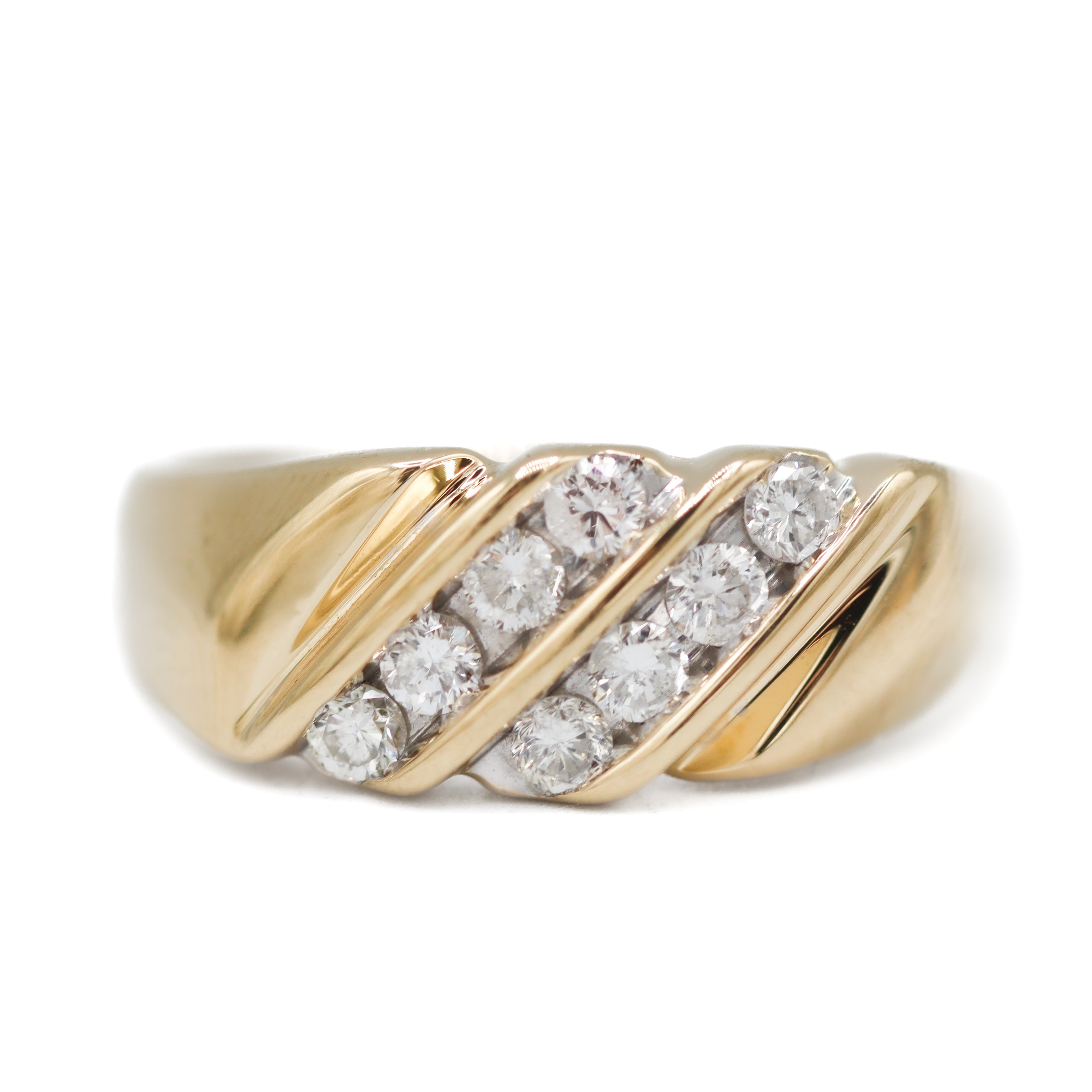 Estate Collection: 14K Yellow Gold 0.48CTW. Men's Diamond Band