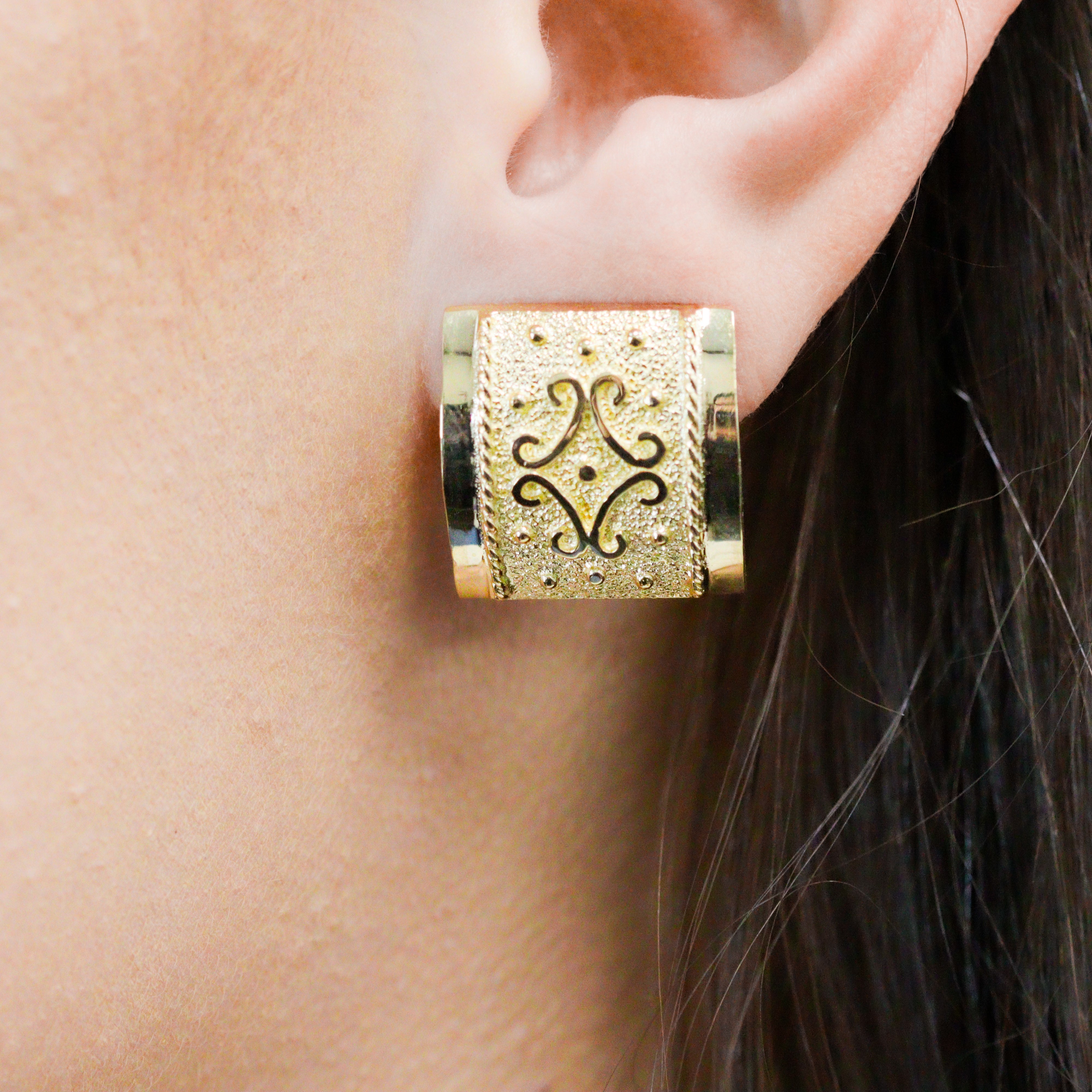 Estate Collection: 14K Yellow Gold Vintage-Style Omega Back Earrings