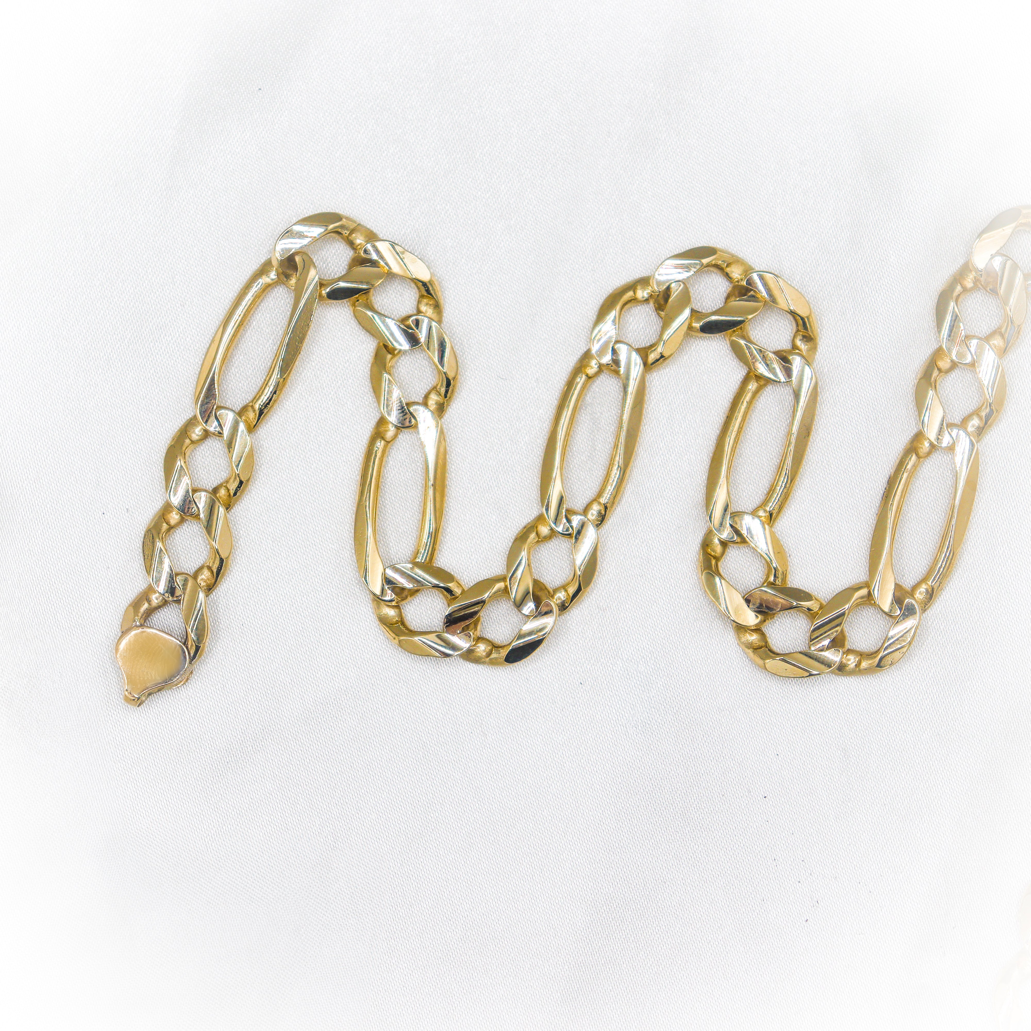 Estate Collection: 14K Yellow Gold 20" 7MM Solid Figaro Chain