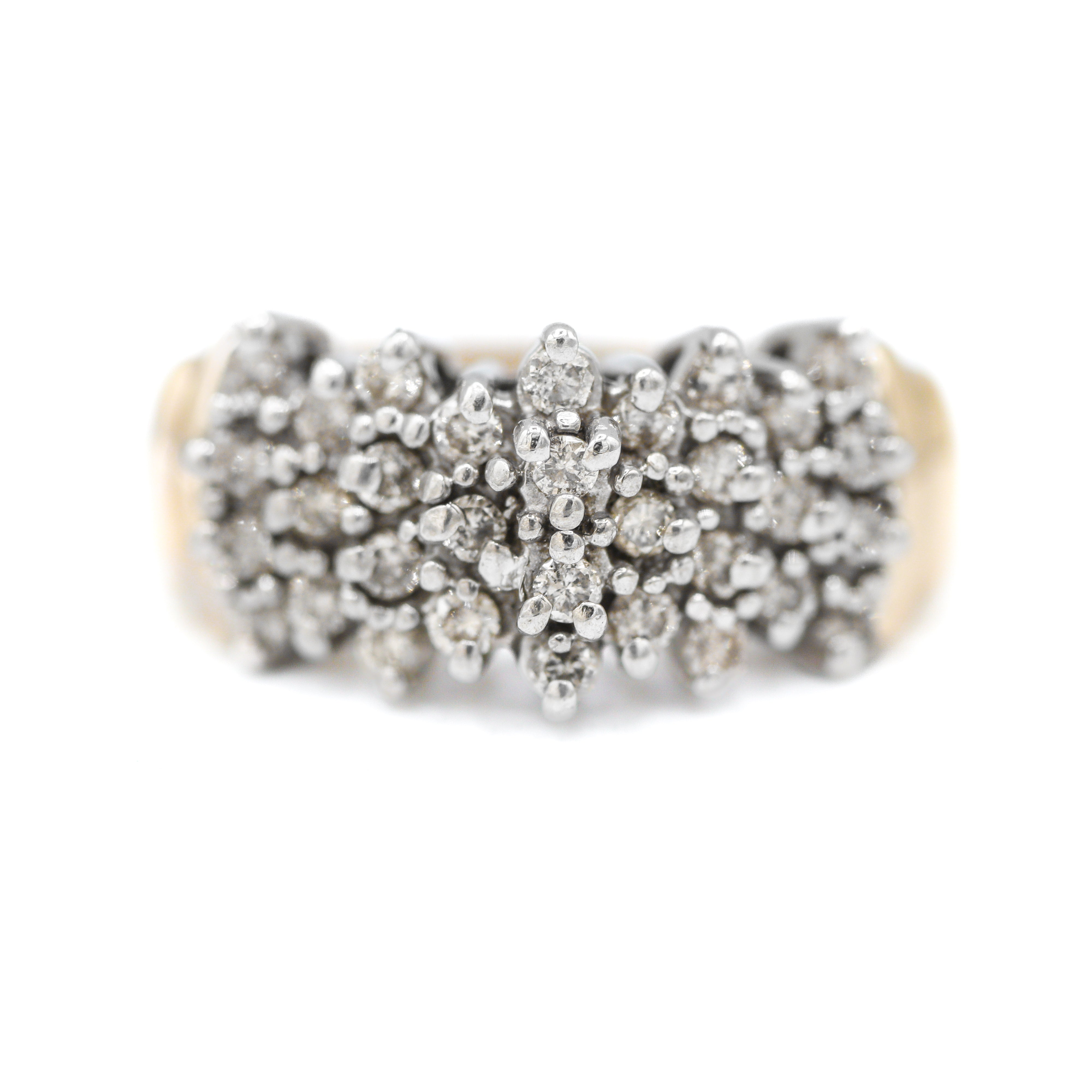 Estate Collection: 10K Yellow Gold 0.48CTW. Diamond Cluster Ring