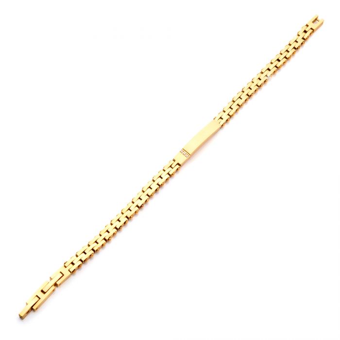 INOX 18K Yellow Gold-Plated & Lab Grown Diamond Trim Tennis Bracelet