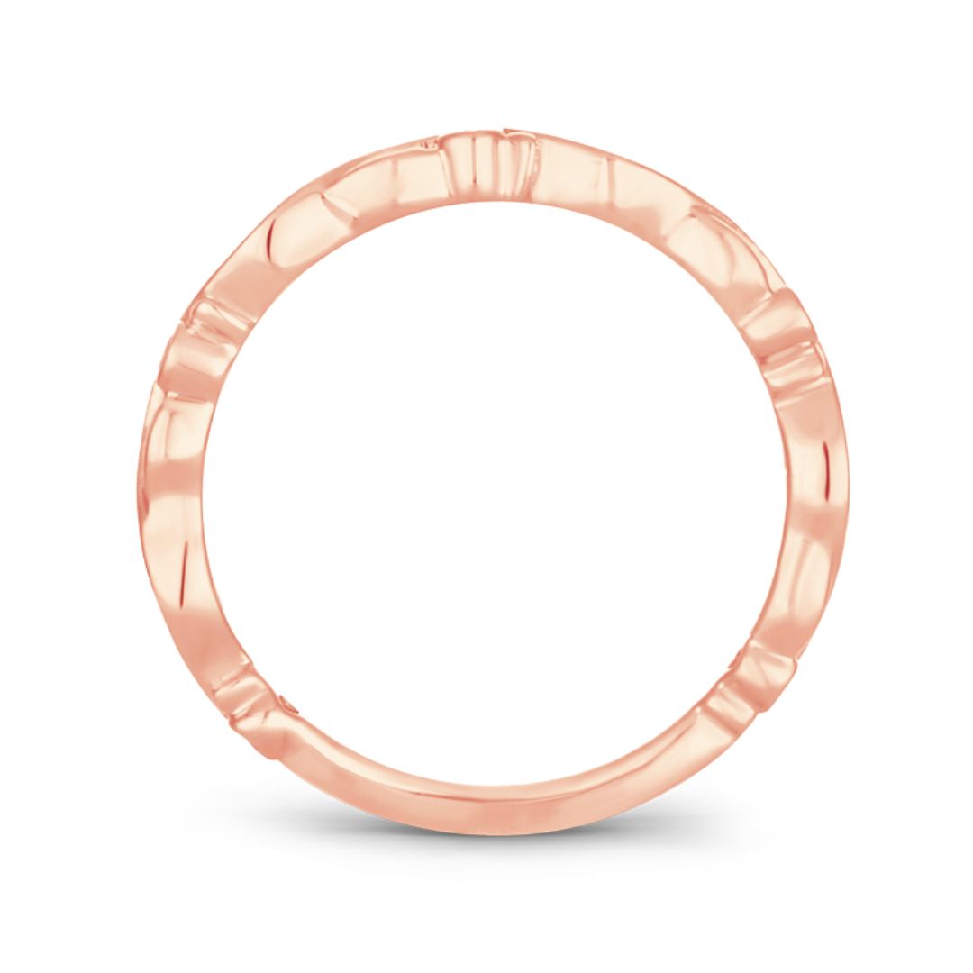 10K Rose Gold 1/20CT. Nature-Inspired Diamond Band