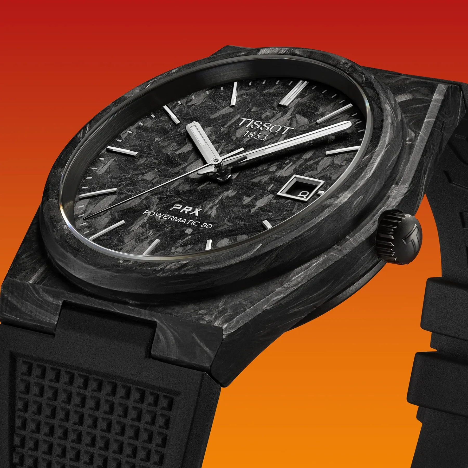 tissot watch on a gradient background