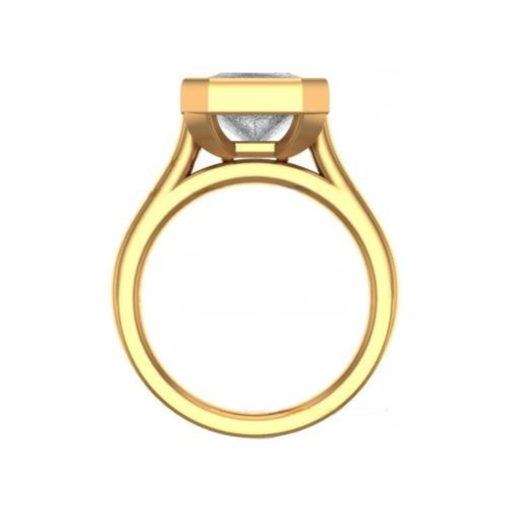 The "Anngie" — 14K Yellow Gold Certified 6.10CT. Radiant-Cut Lab-Grown Diamond Bezel-Set Solitaire Engagement Ring