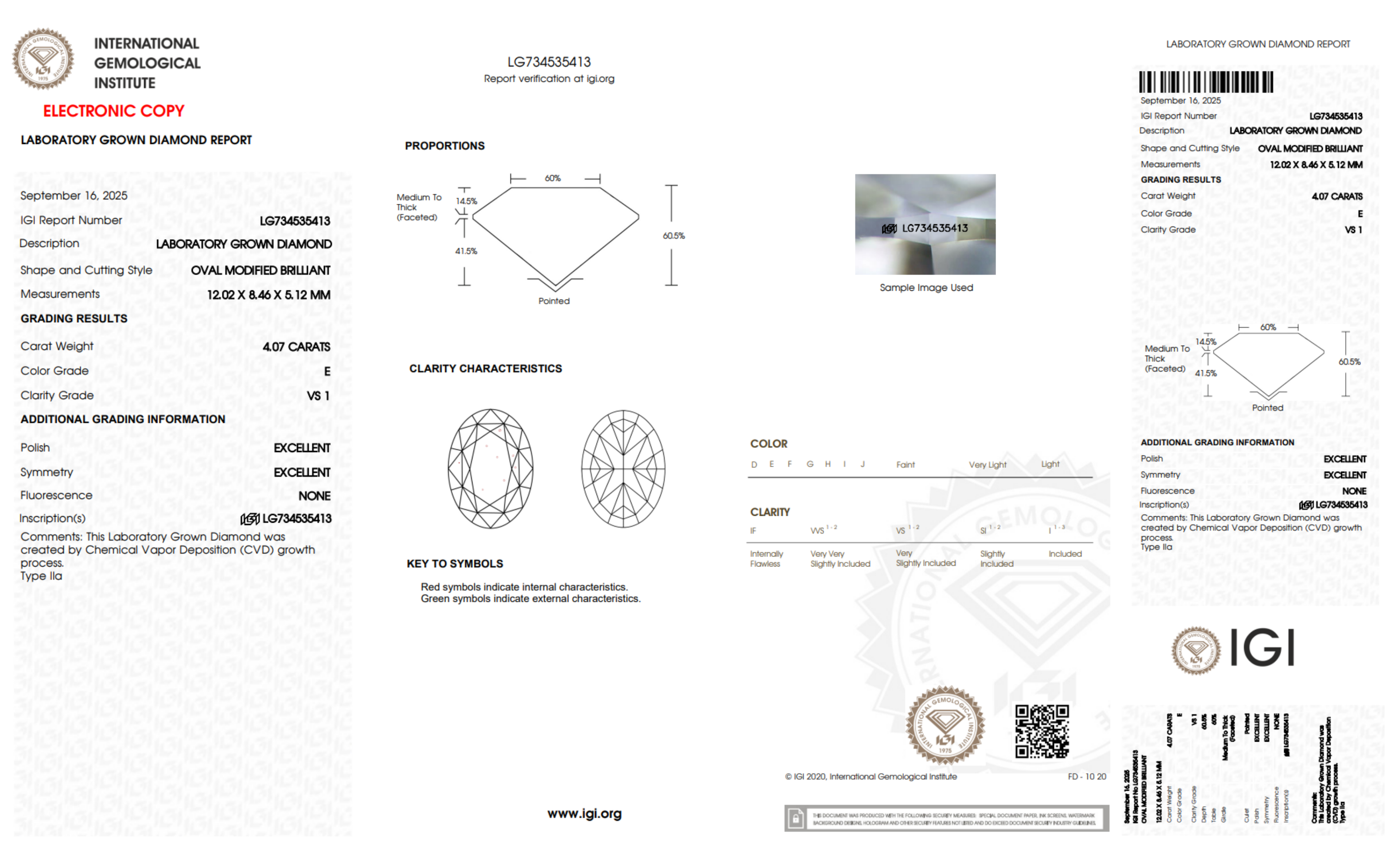 4.07CT. Certified Loose Oval-Cut Lab-Grown Diamond