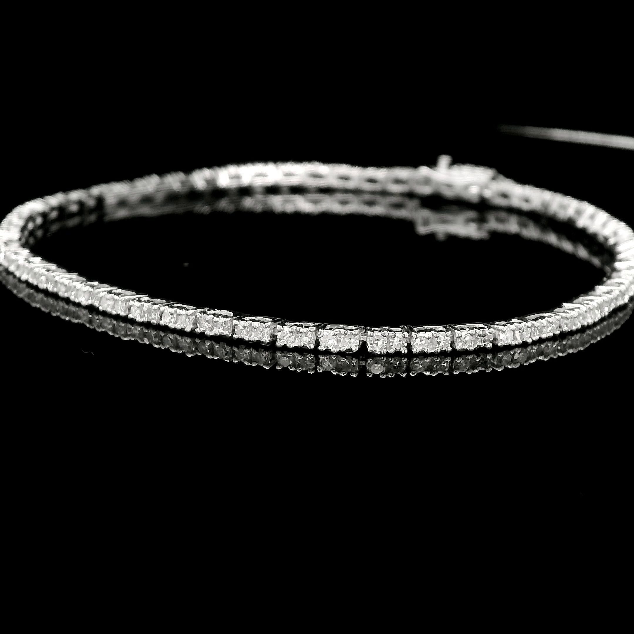 Sterling Silver 1-1/4CT. Lab-Grown Diamond Tennis Bracelet
