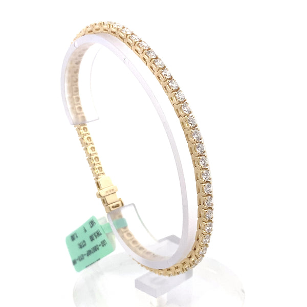 14K Yellow Gold 5CT. Lab-Grown Diamond Tennis Bracelet