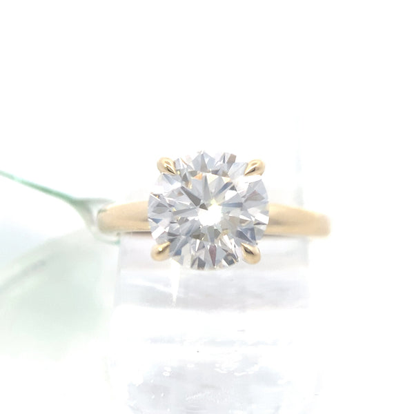 CERTIFIED 14K Yellow Gold 3CT. Lab-Grown Diamond Solitaire Engagement Ring