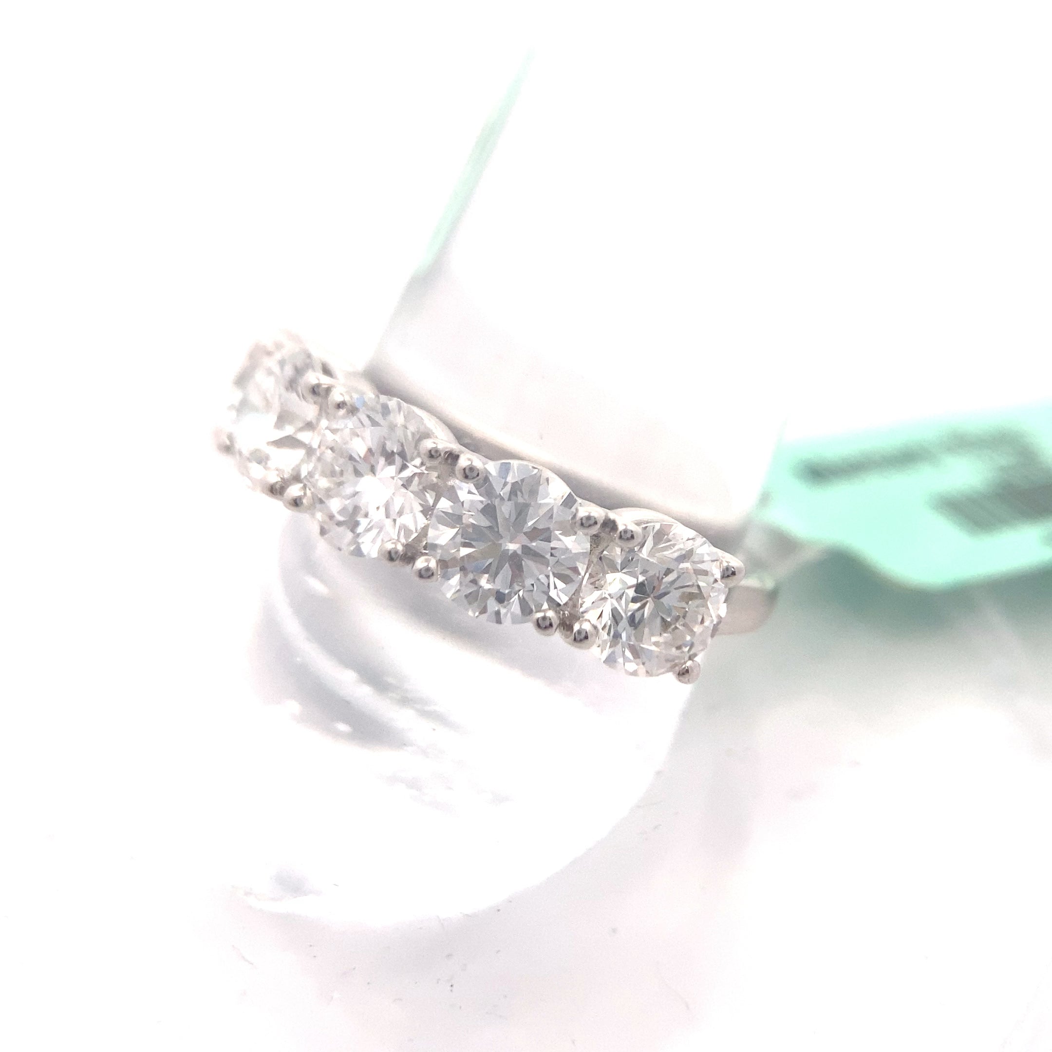 14K White Gold 3-1/2CT. Lab-Grown Diamond 5-Stone Anniversary Band