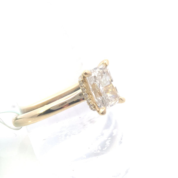 CERTIFIED 14K Yellow Gold 1-1/2CT. Lab-Grown Radiant-Cut Diamond Collar Engagement Ring
