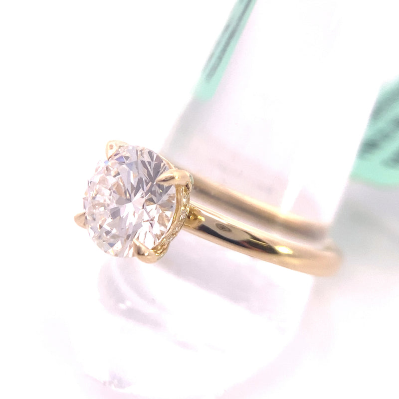 CERTIFIED 14K Yellow Gold 2-1/2CT. Lab-Grown Diamond Hidden-Halo Engagement Ring