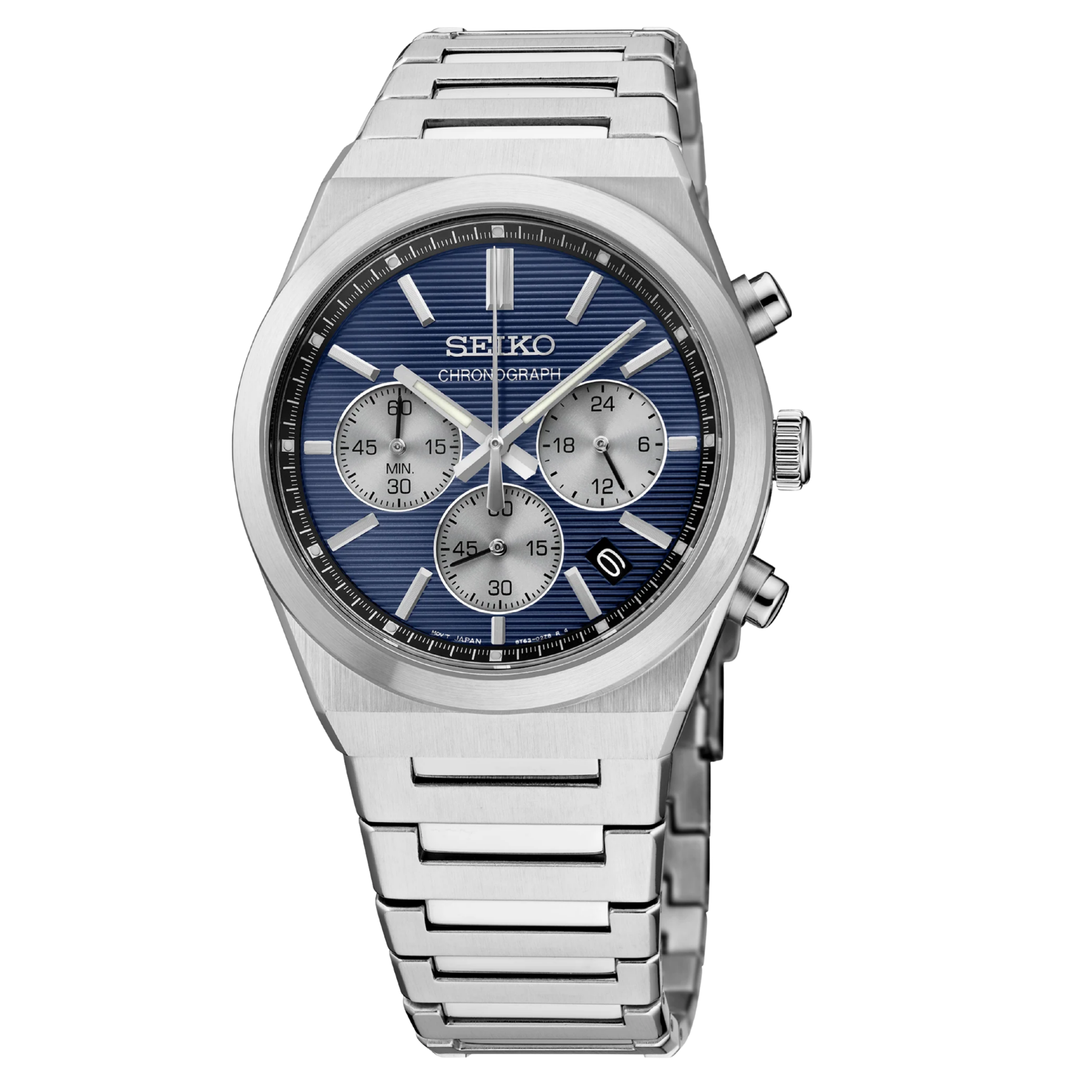 SEIKO Men's Essentials Quartz Chronograph Blue Dial Watch