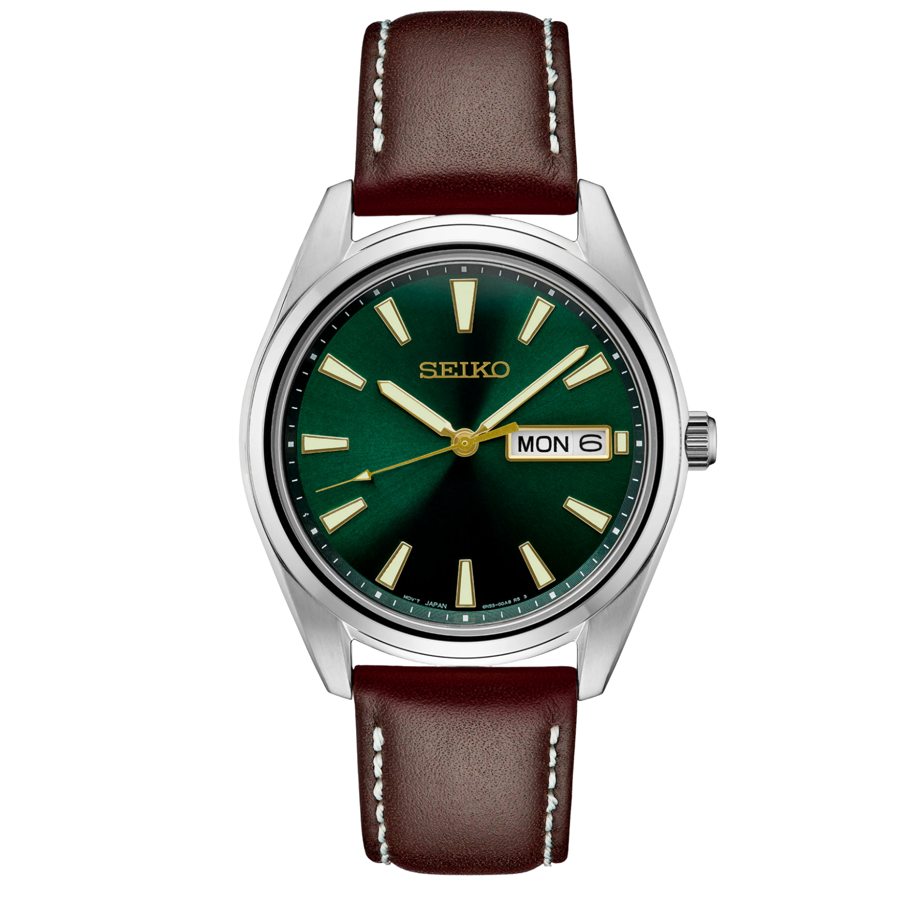 Seiko Green Face watch on a transparent background