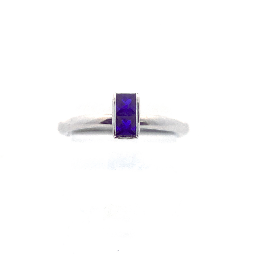Sterling Silver Sapphire Bar Fashion Band
