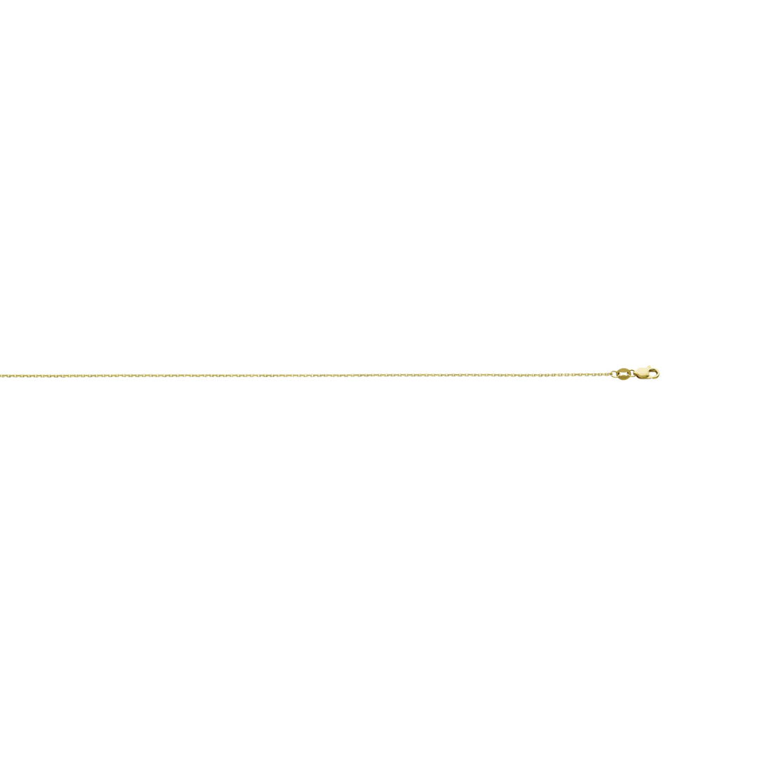 14K Yellow Gold 20" 0.8MM Diamond-Cut Cable Chain