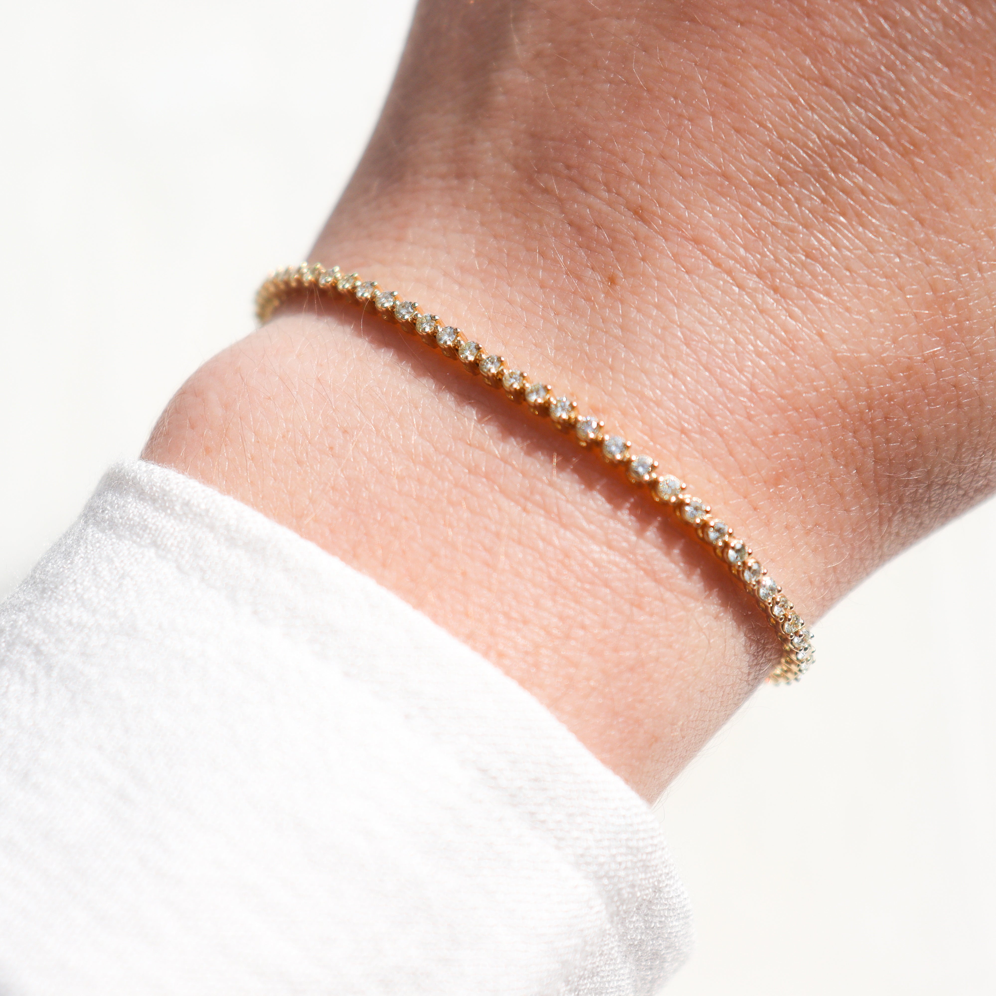 14K Yellow Gold 1.34CT. Lab-Grown Diamond Tennis Bracelet