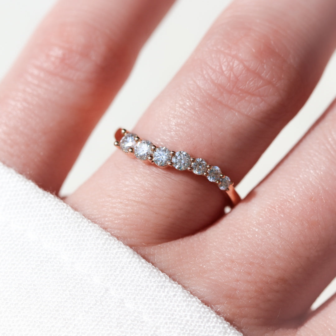 14K Rose Gold 0.5CTW. Diamond Graduated Wave Ring