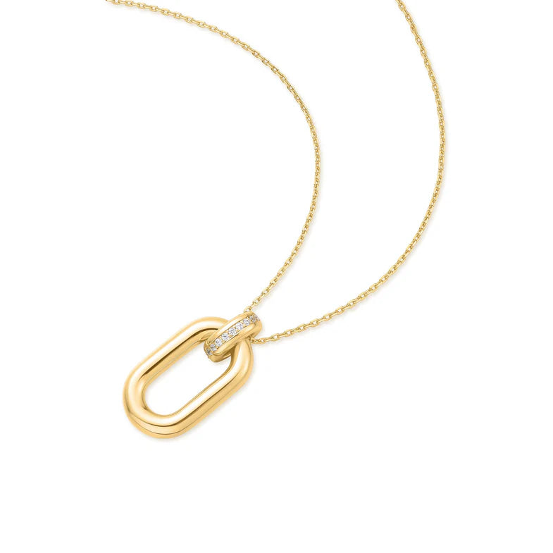Ania Haie Gold-Plated Oval Hoop Pendant Necklace