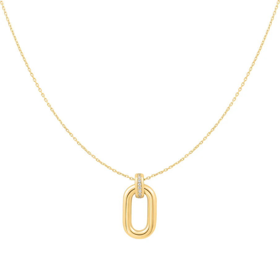 Ania Haie Gold-Plated Oval Hoop Pendant Necklace