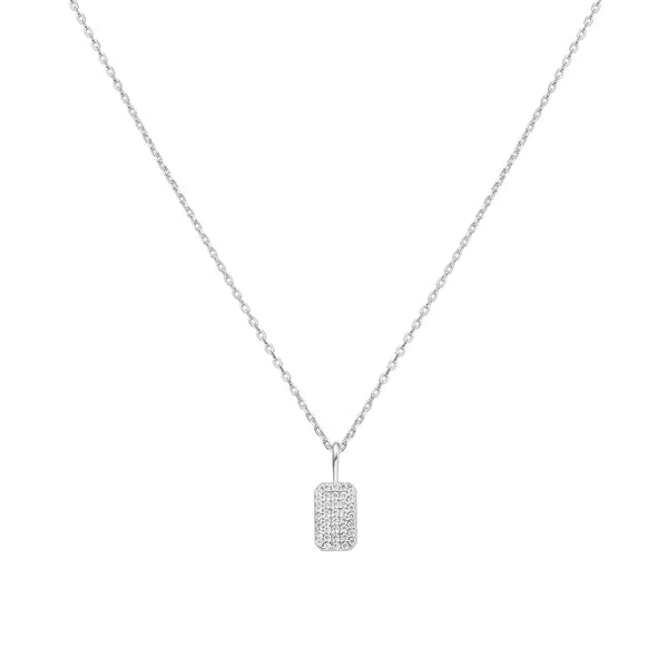 Front View Ania Haie Silver Pavé Pendant Necklace