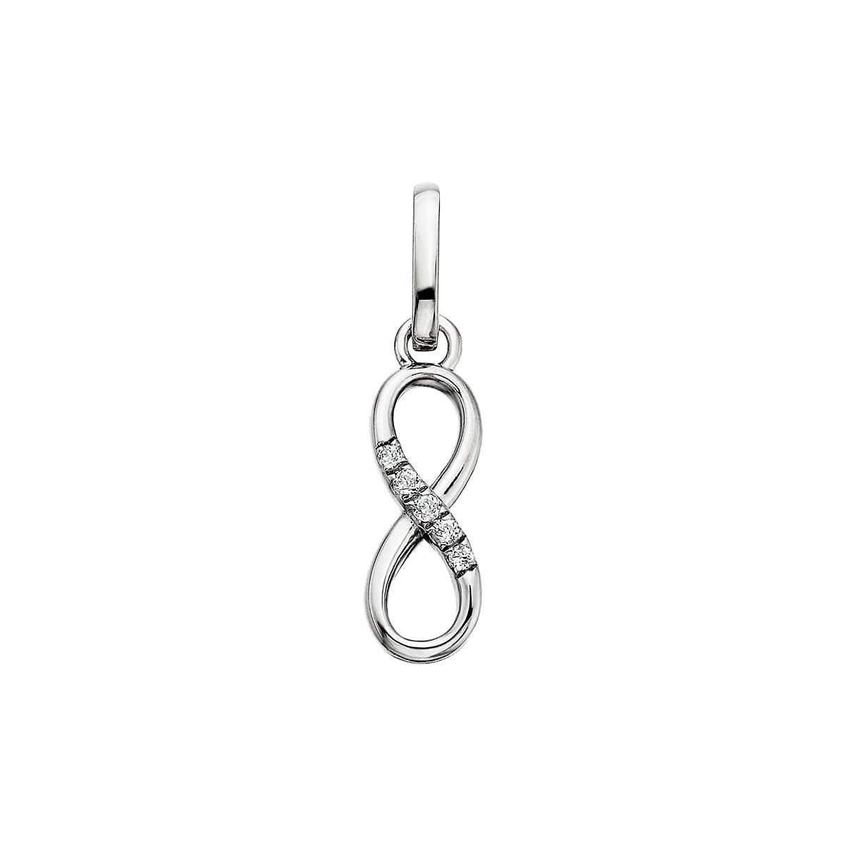 Sterling Silver Cubic Zirconia Infinity Charm