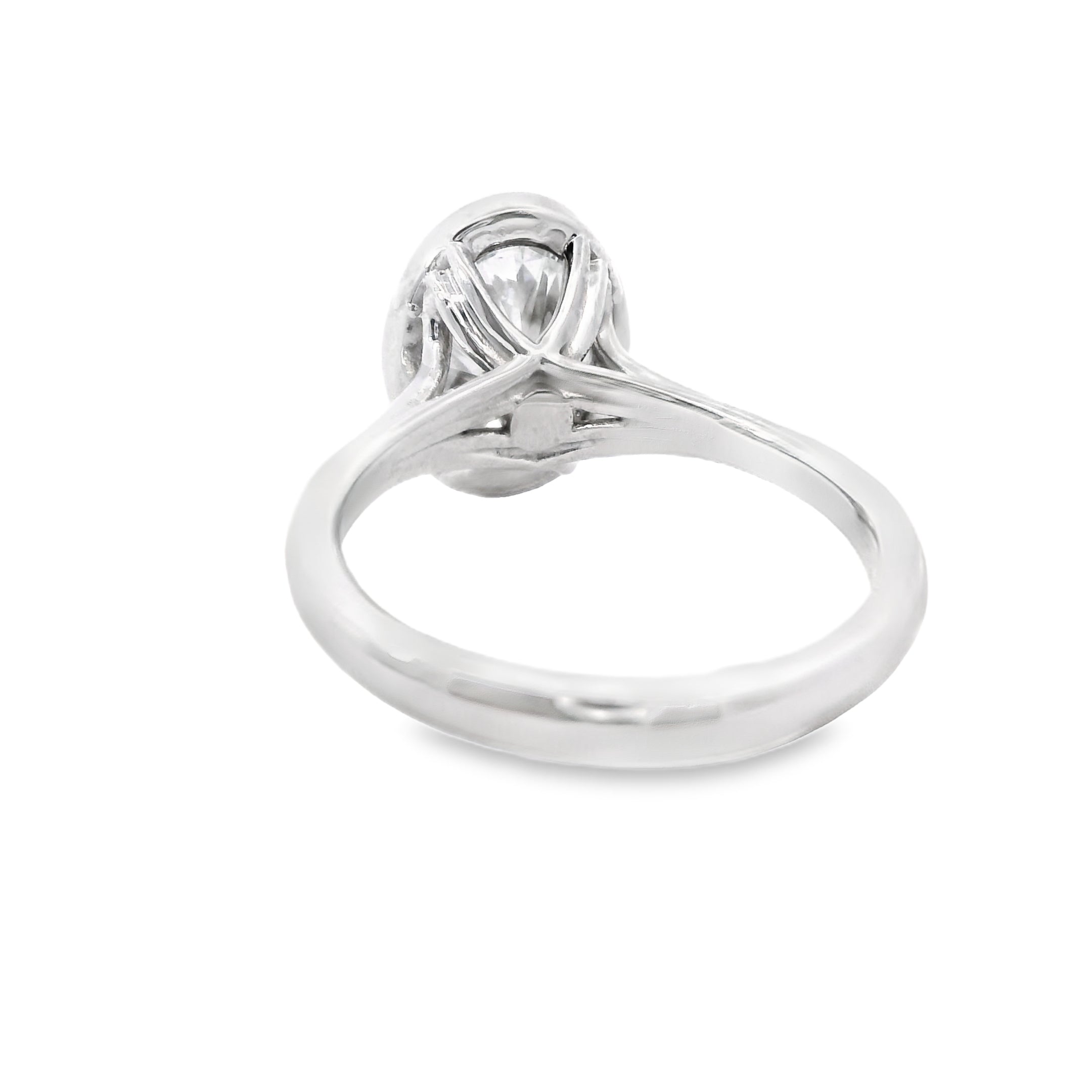14K White Gold 2.06CT. Oval Bezel-Set Lab-Grown Diamond Engagement Ring