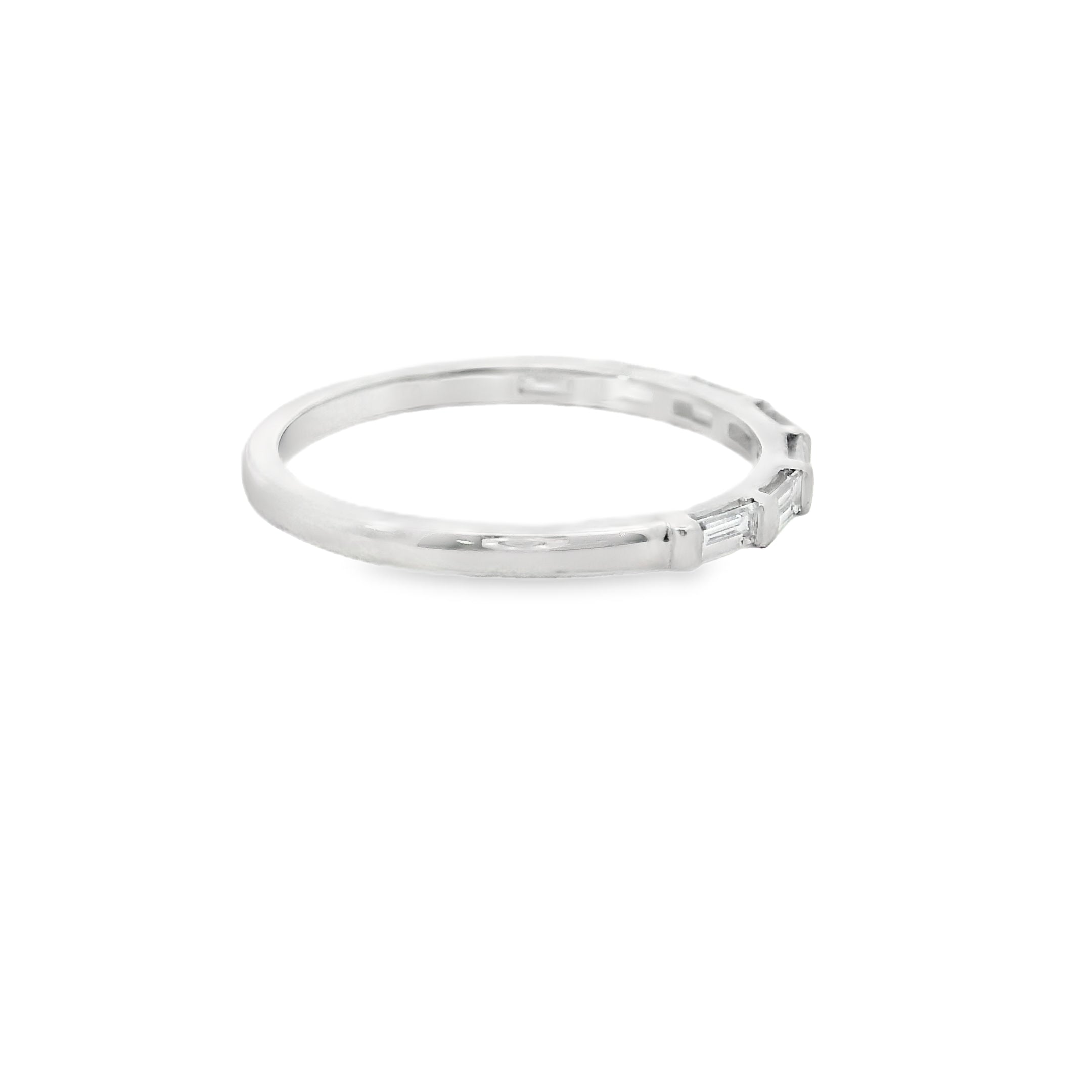 14K White Gold 1/3CT. Emerald-Cut Lab-Grown Diamond Band