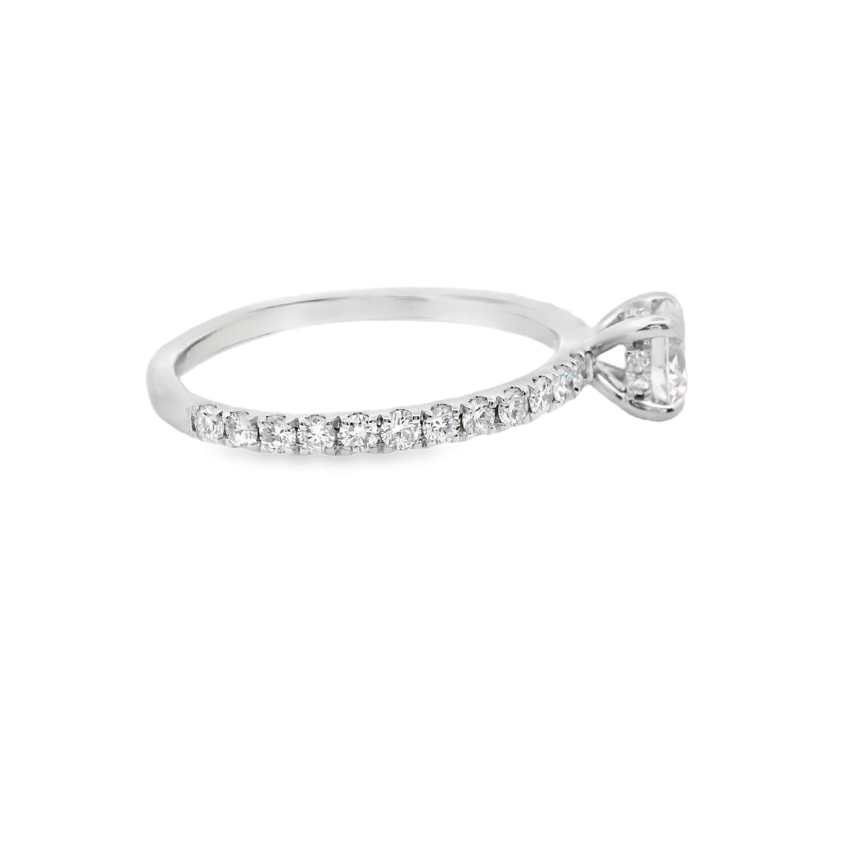 14K White Gold 1 CTW Round Lab-Grown Diamond Engagement Ring