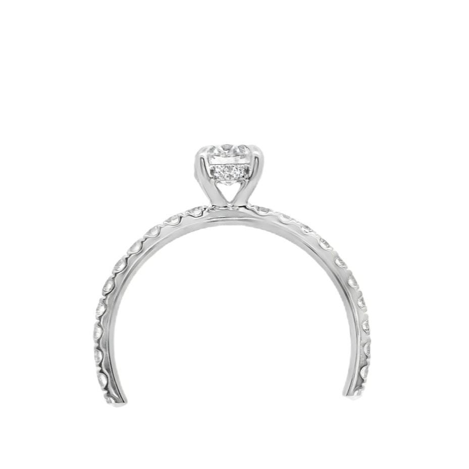 14K White Gold 1 CTW Round Lab-Grown Diamond Engagement Ring
