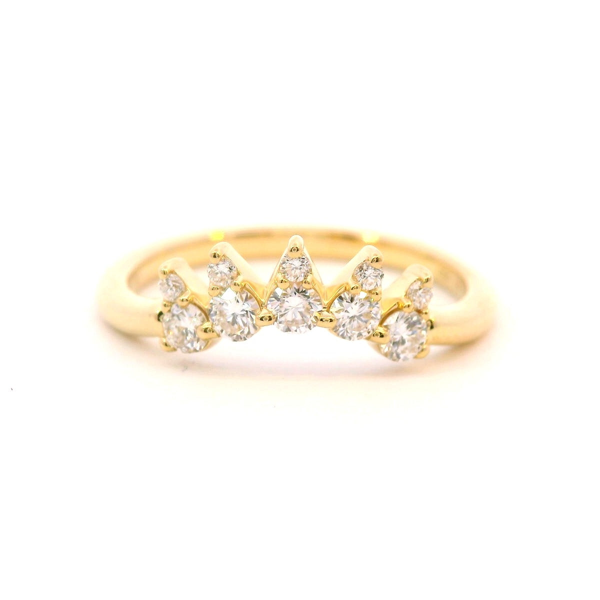 14K Yellow Gold 0.33CTW. Lab-Grown Diamond Curved Tiara Band