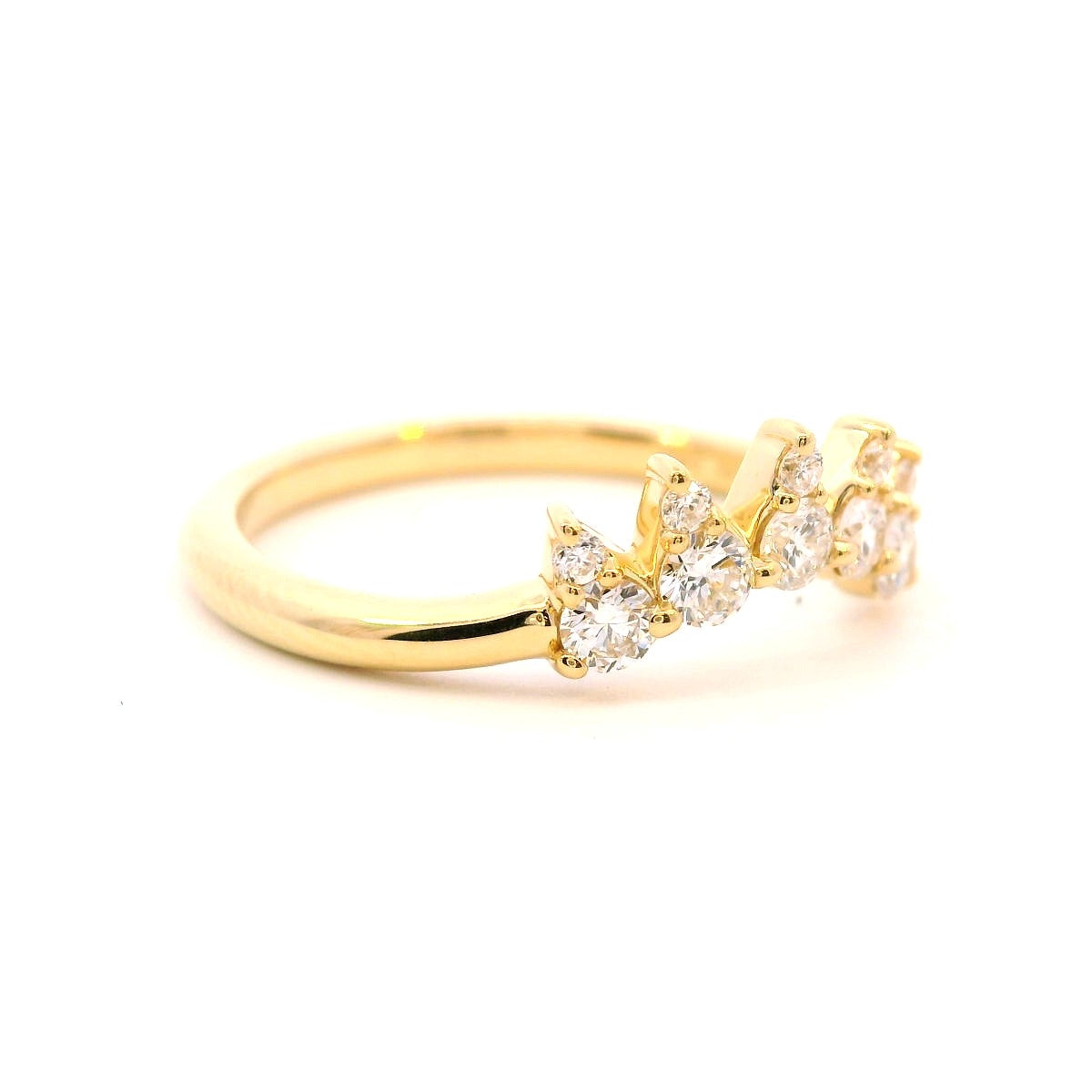 14K Yellow Gold 0.33CTW. Lab-Grown Diamond Curved Tiara Band